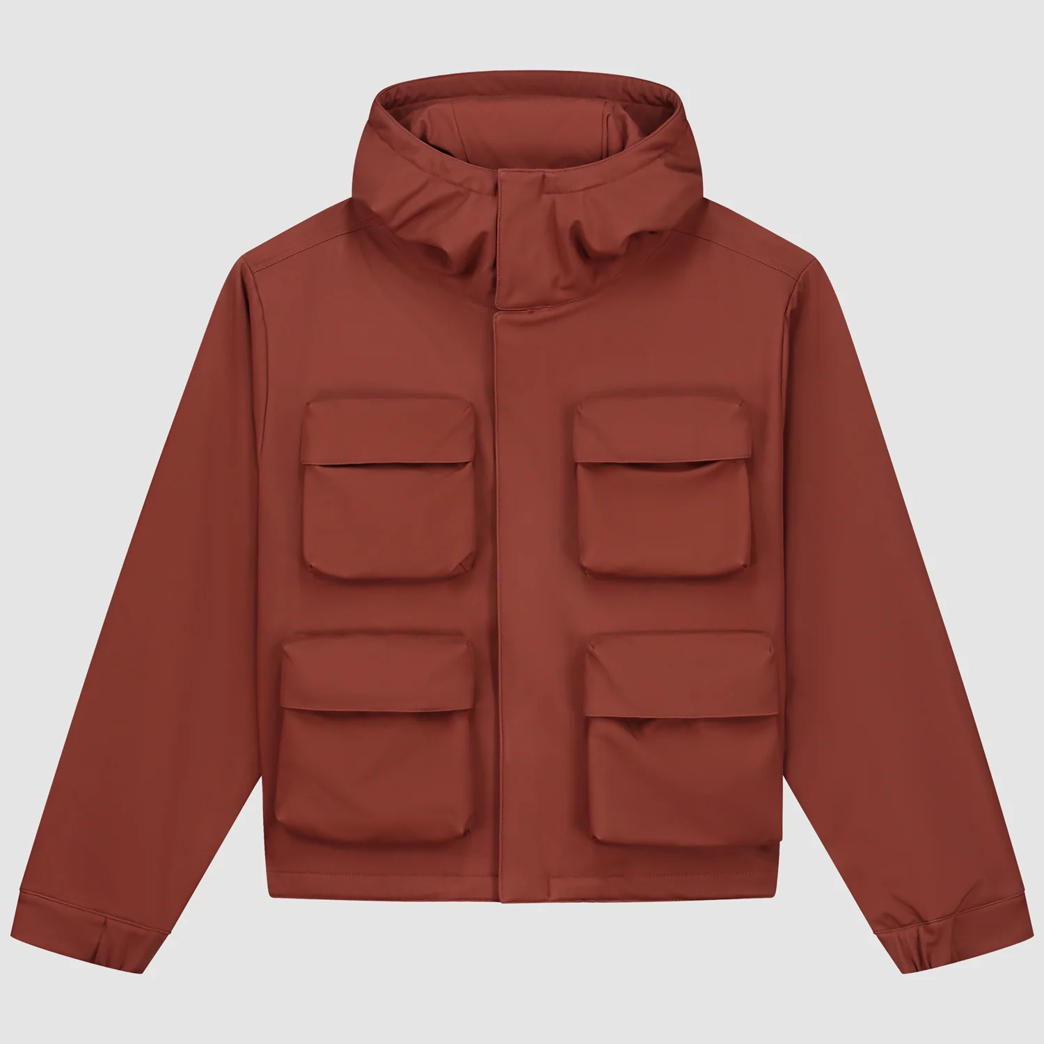 Veste à capuche en nylon avec poches 3D - Orange