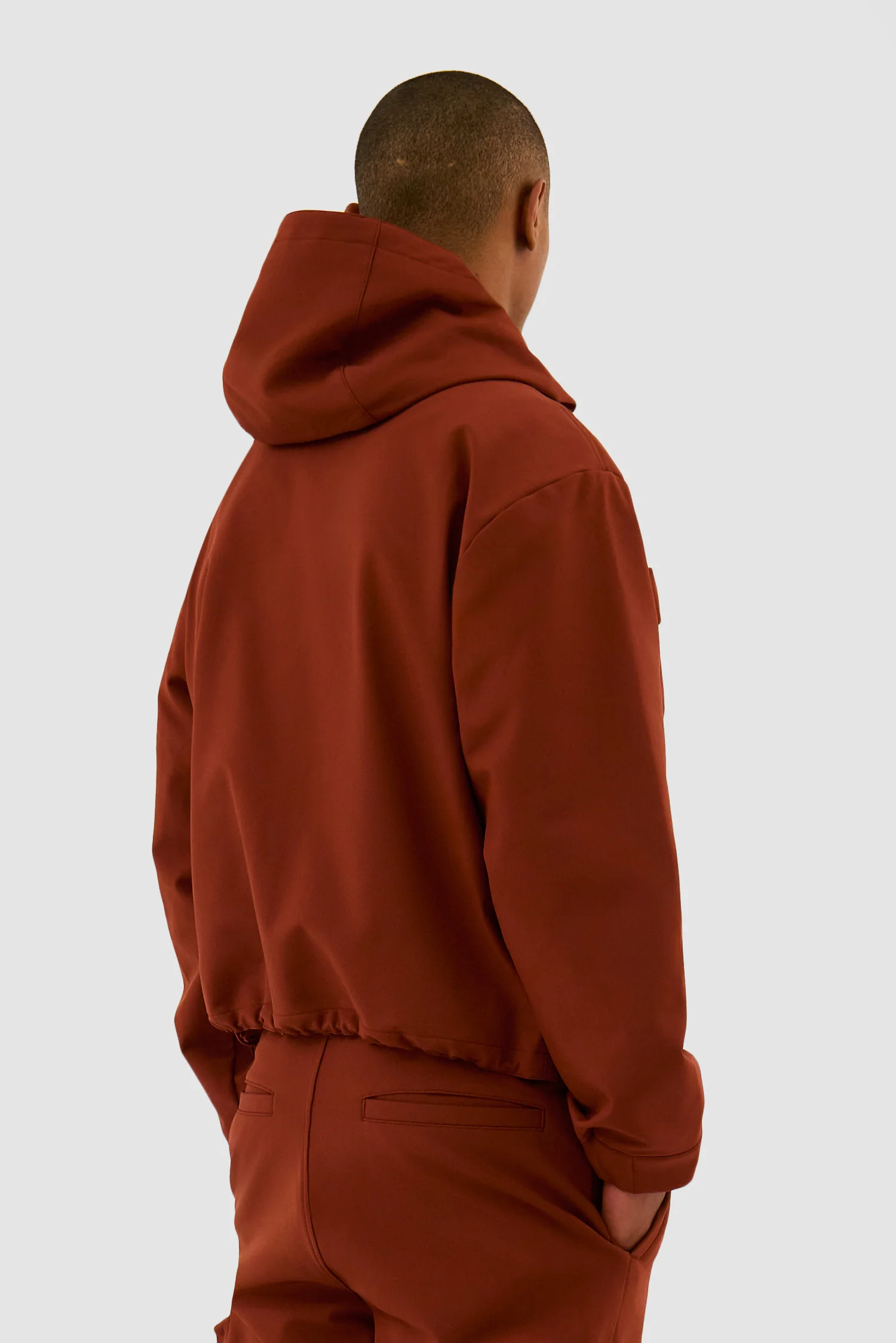 Veste à capuche en nylon avec poches 3D - Orange - Image 3