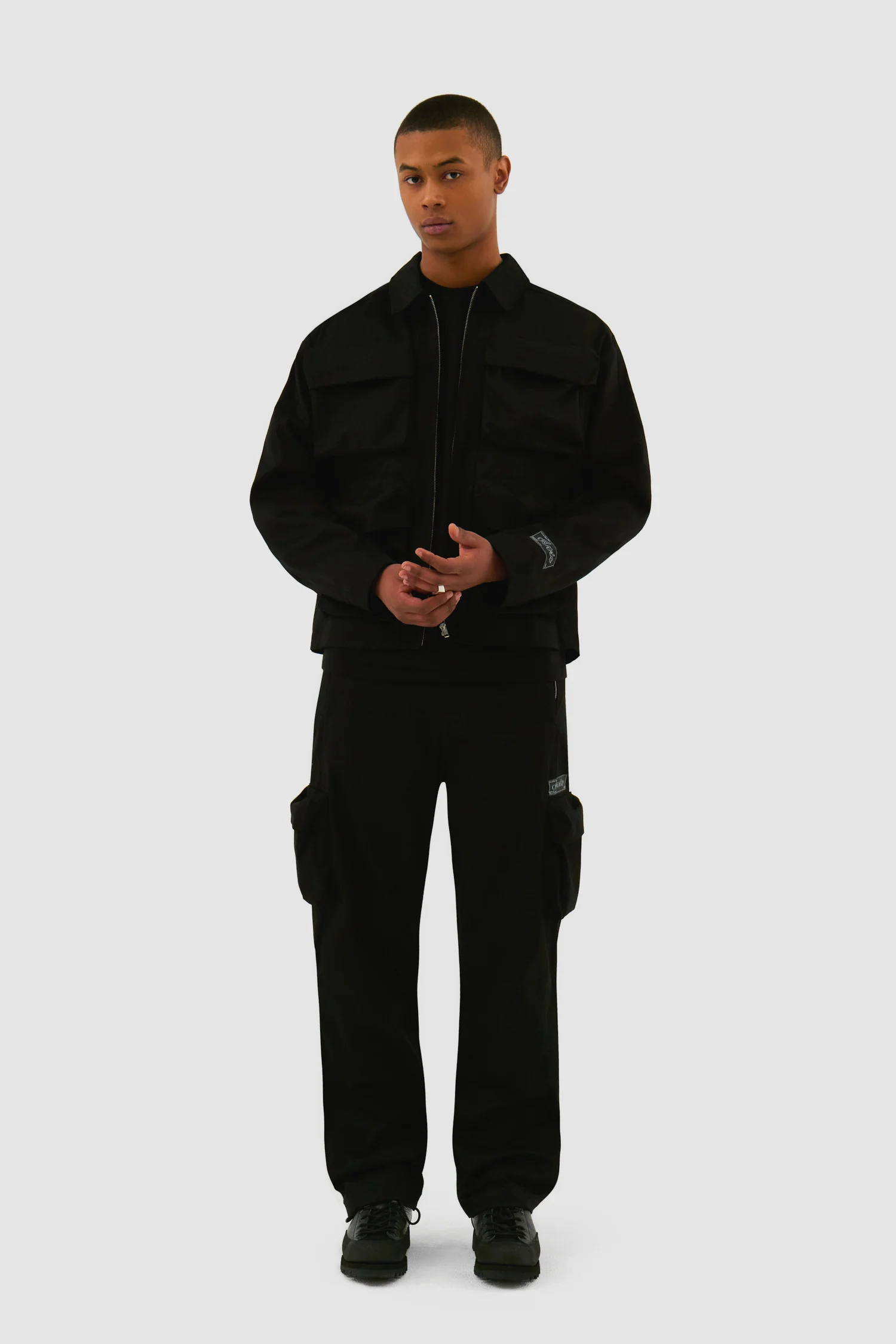 Veste en coton à poches 3D - Noir - Image 3