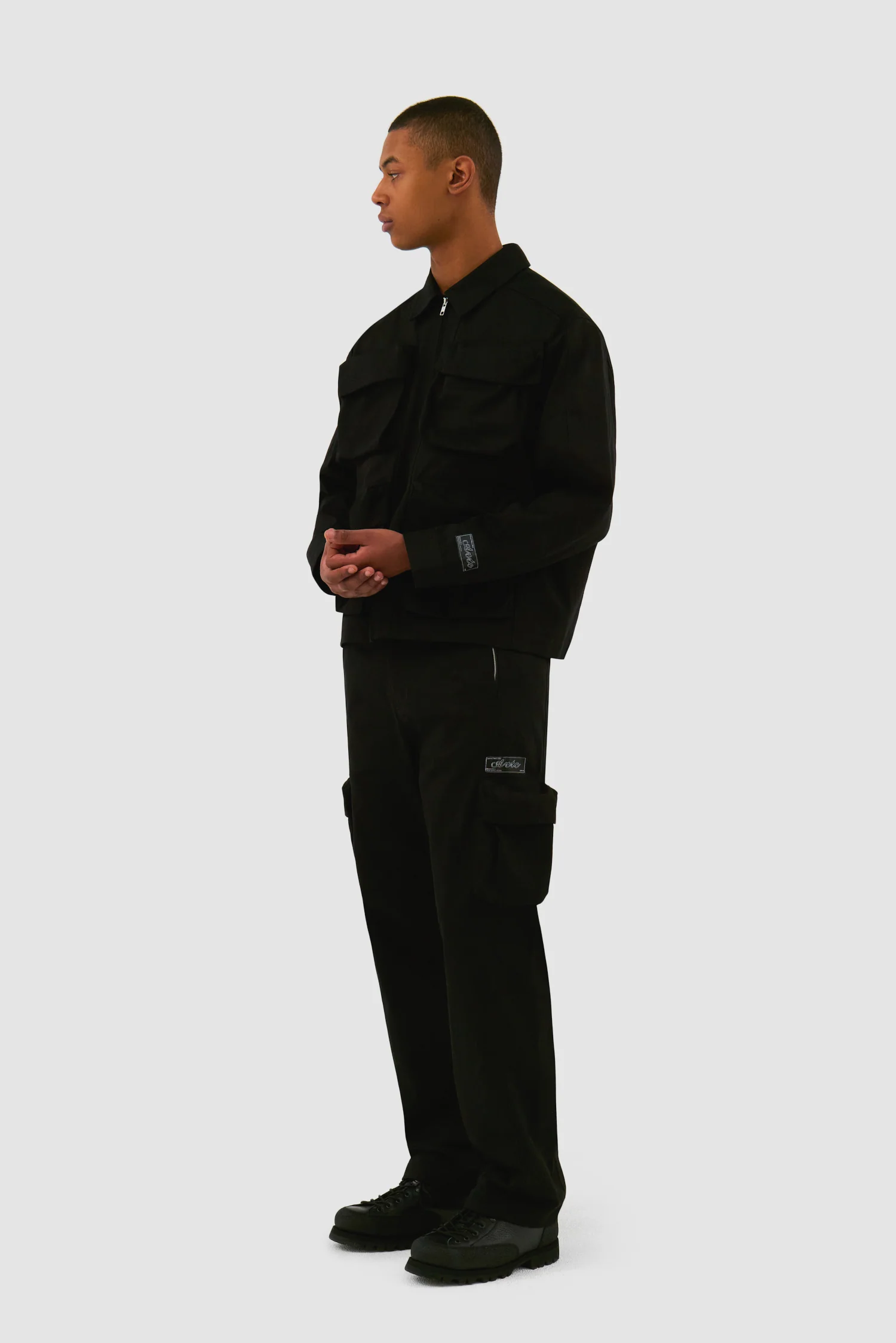 Veste en coton à poches 3D - Noir - Image 4