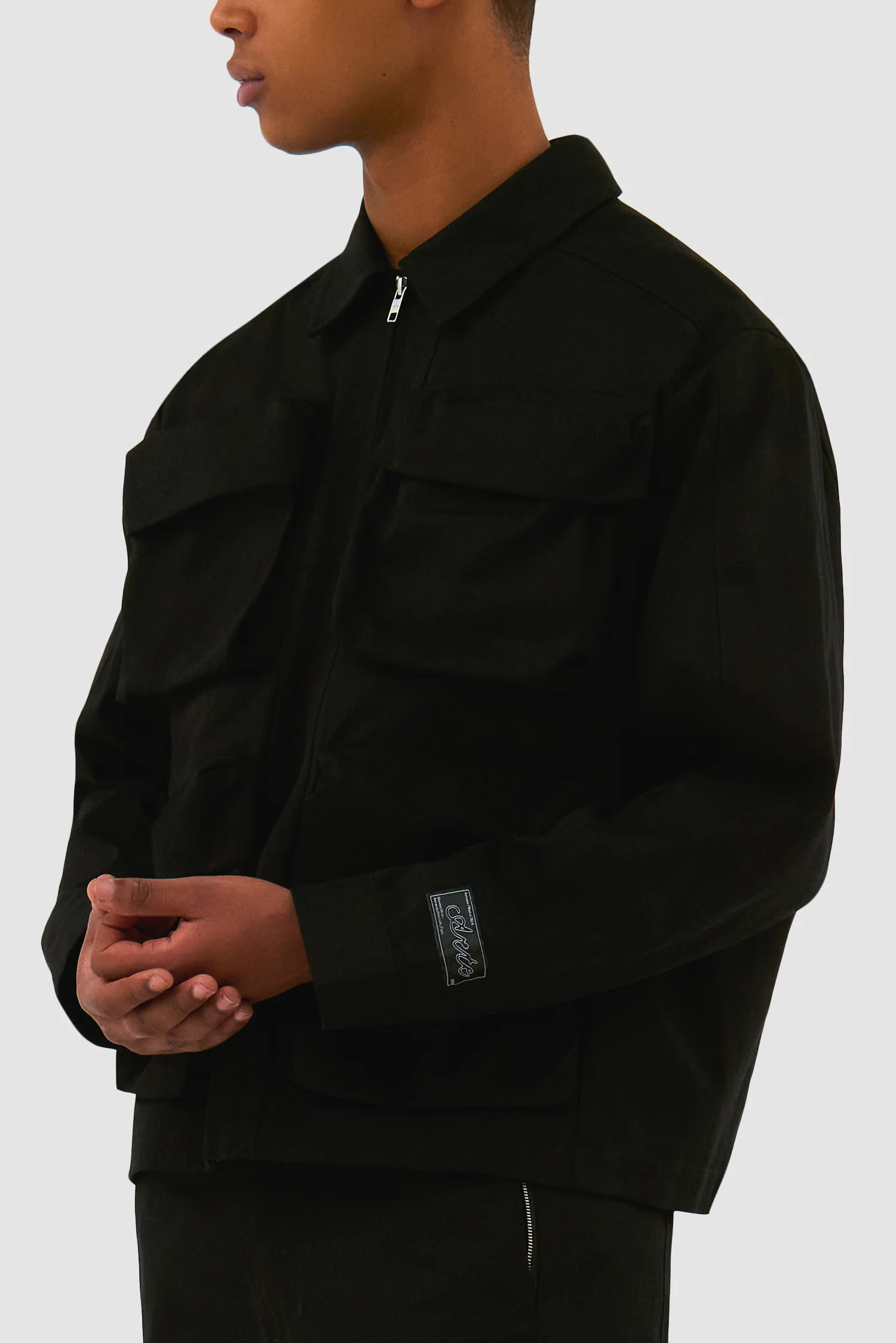 Veste en coton à poches 3D - Noir - Image 6