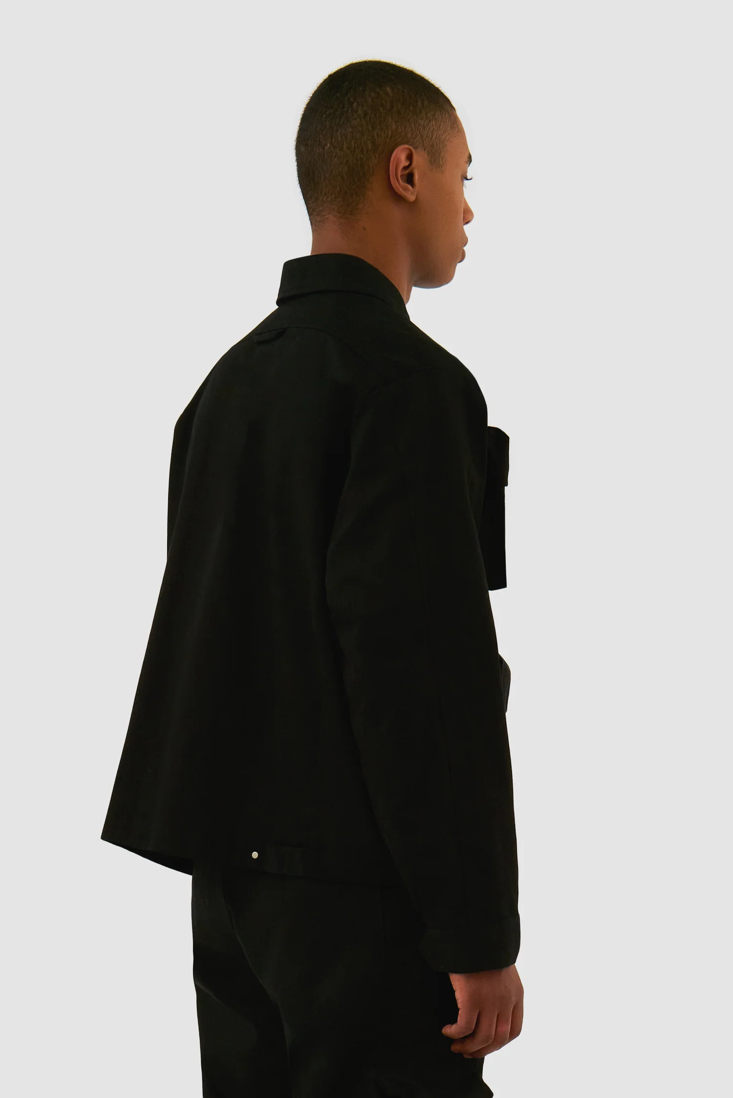 Veste en coton à poches 3D - Noir - Image 7