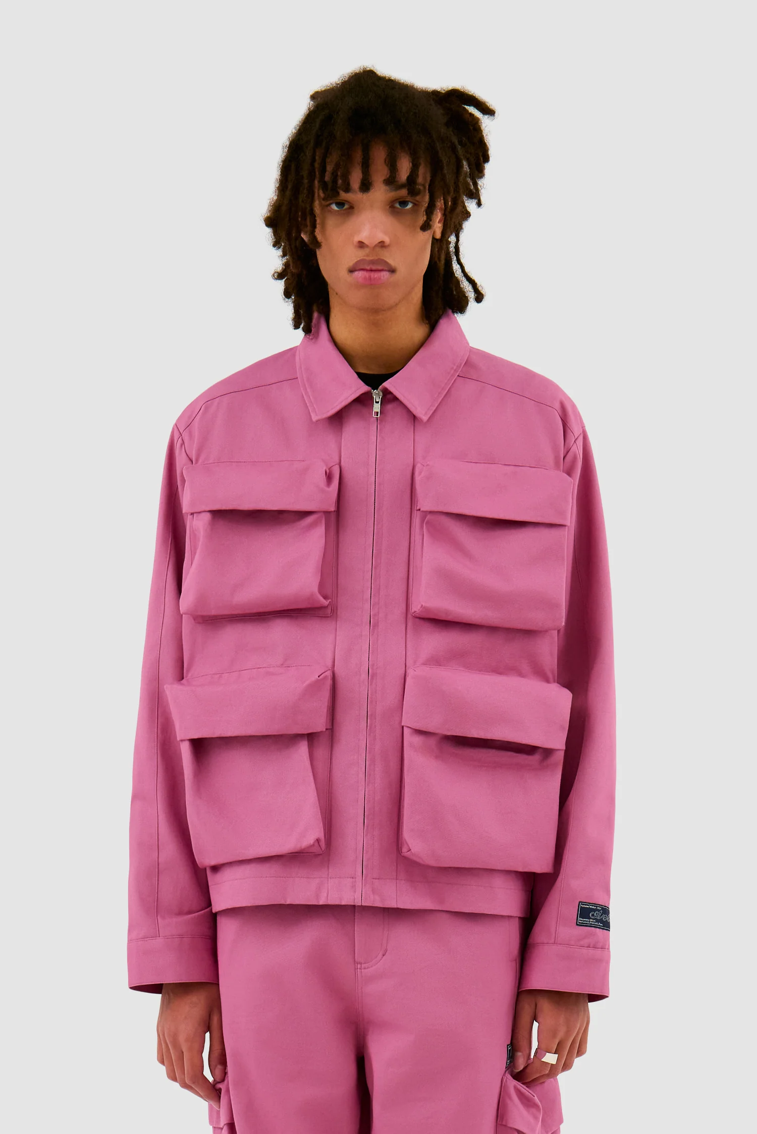 Veste en coton à poches 3D - Rose - Image 2