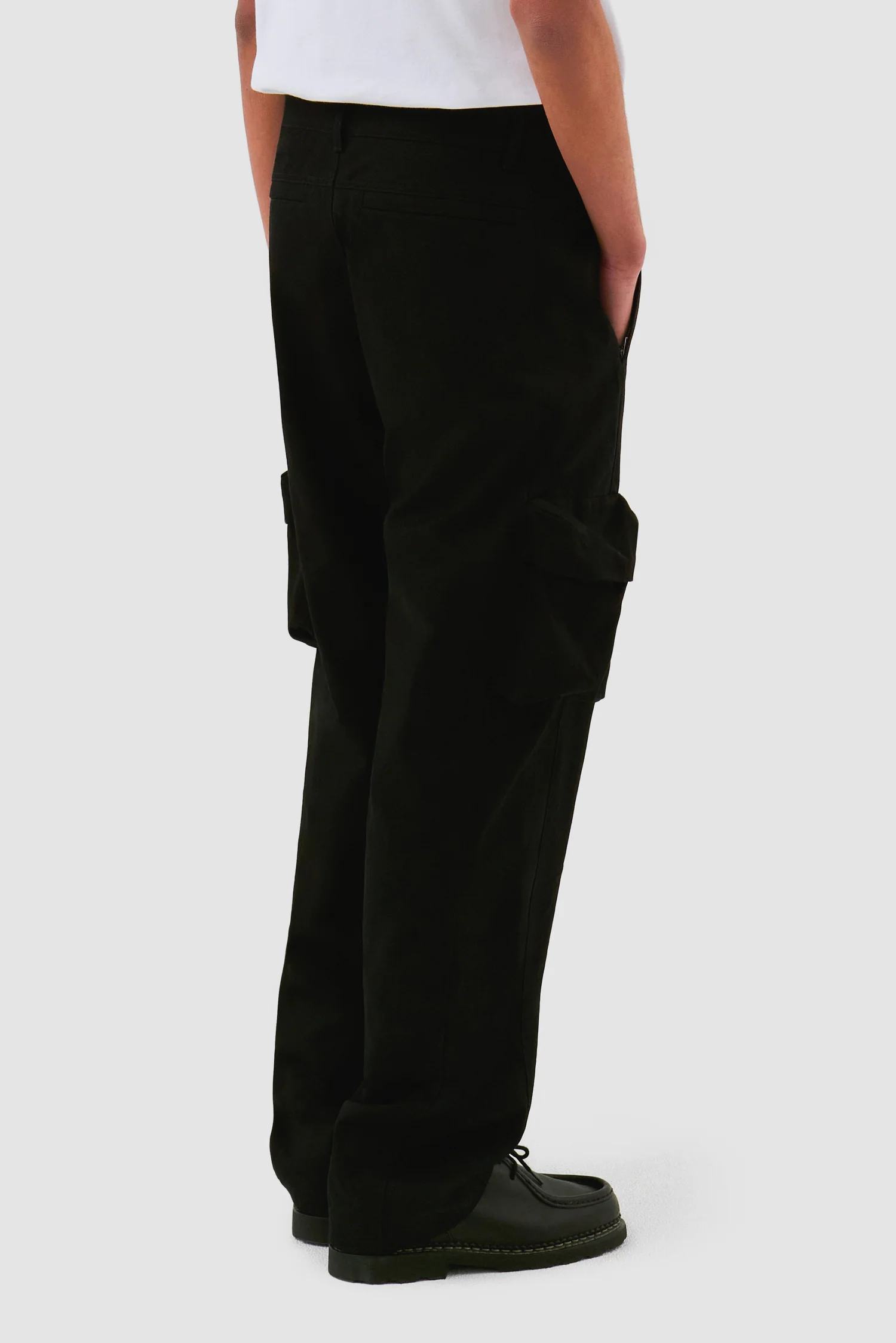 Pantalon en coton à poches 3D - Noir - Image 3