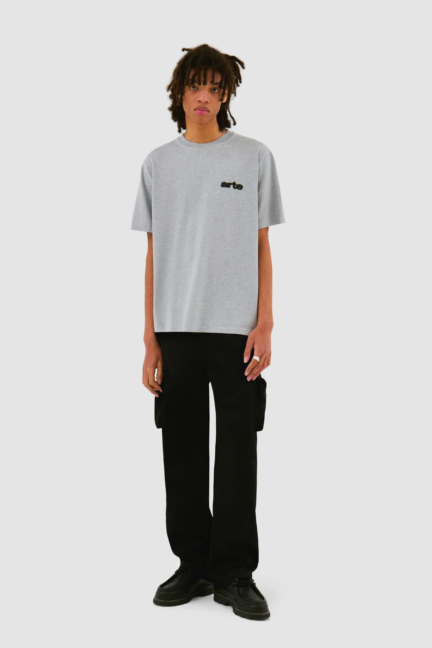 Pantalon en coton à poches 3D - Noir - Image 4
