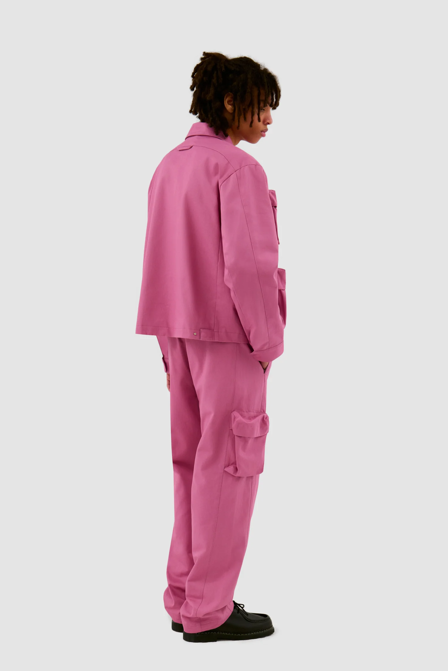 Pantalon en coton à poches 3D - Rose - Image 6