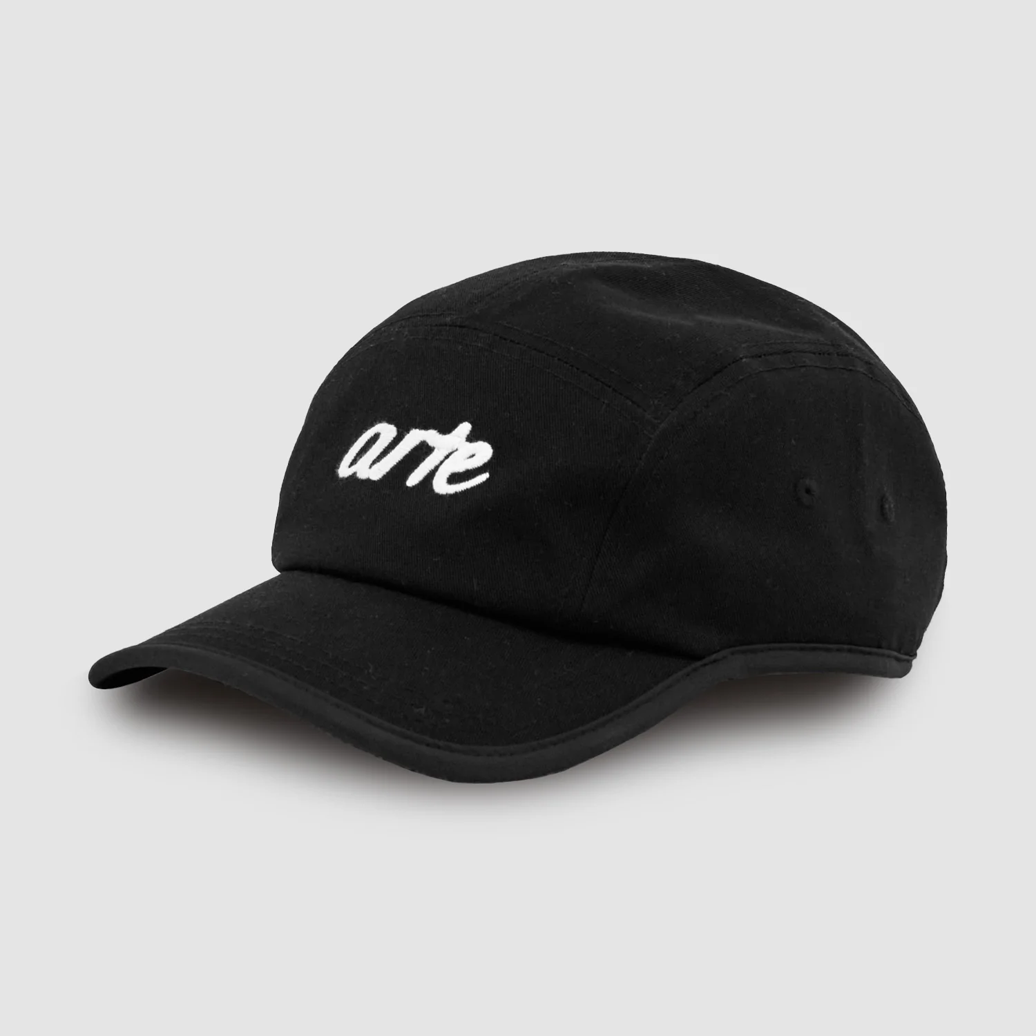 Casquette brodée à 5 panneaux - Noir