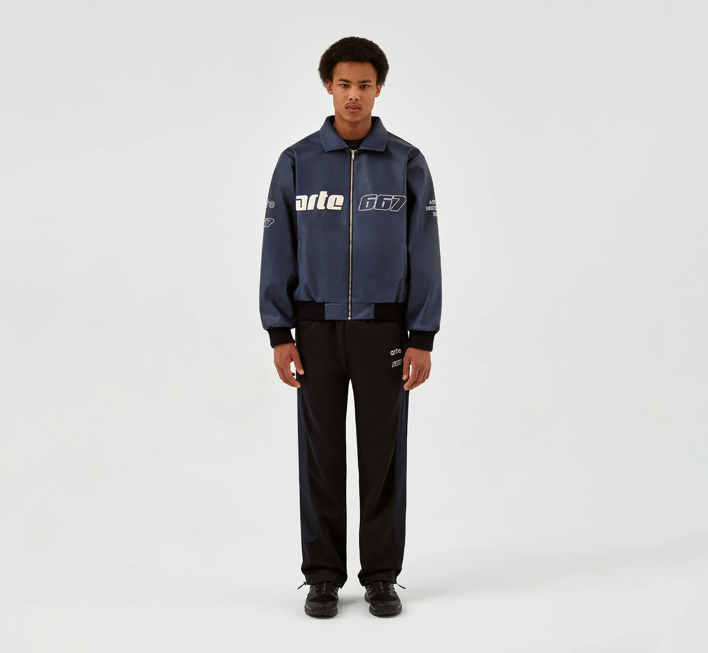 667 Veste en cuir - Marine - Image 3