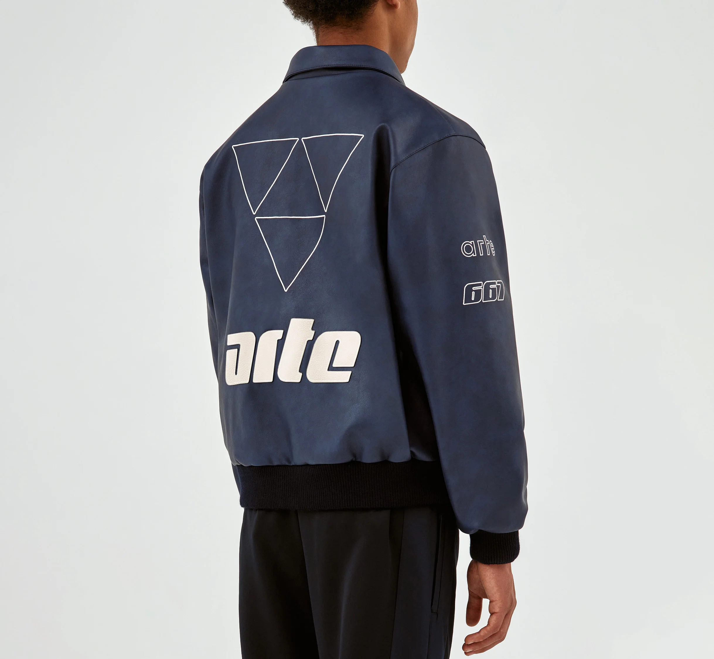 667 Veste en cuir - Marine - Image 6