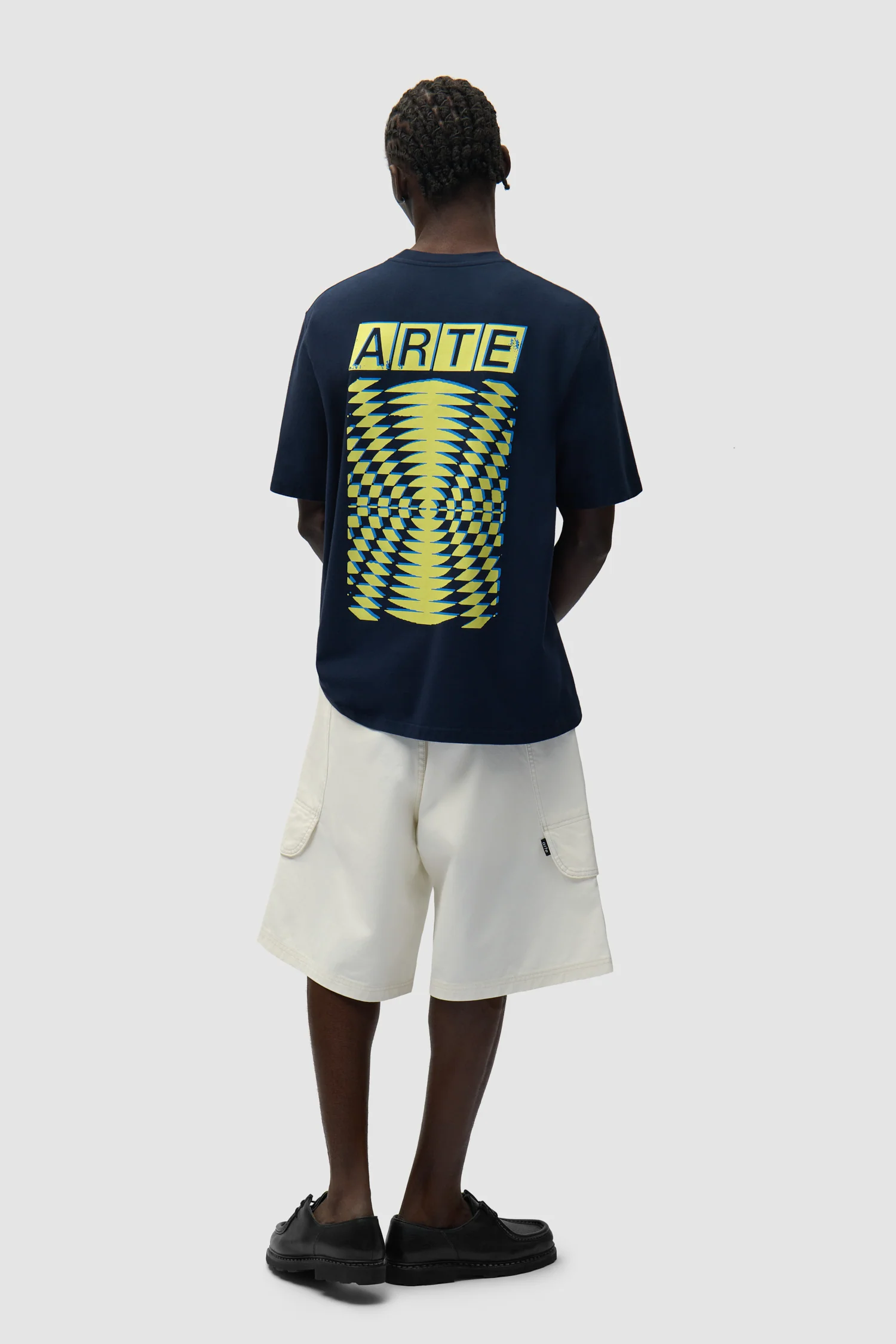 T-shirt à dos imprimé abstrait - Bleu marine - Image 5