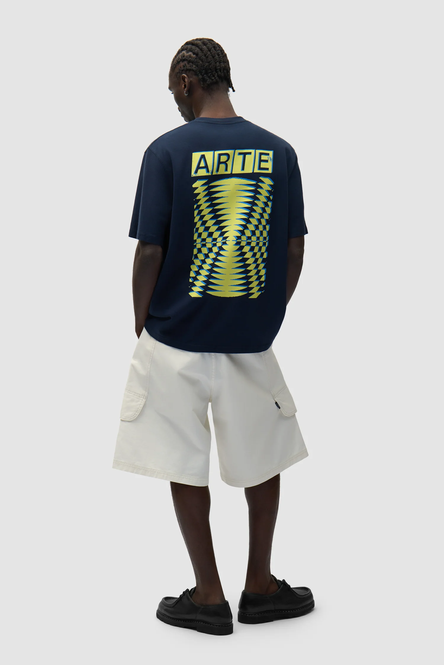 T-shirt à dos imprimé abstrait - Bleu marine - Image 6