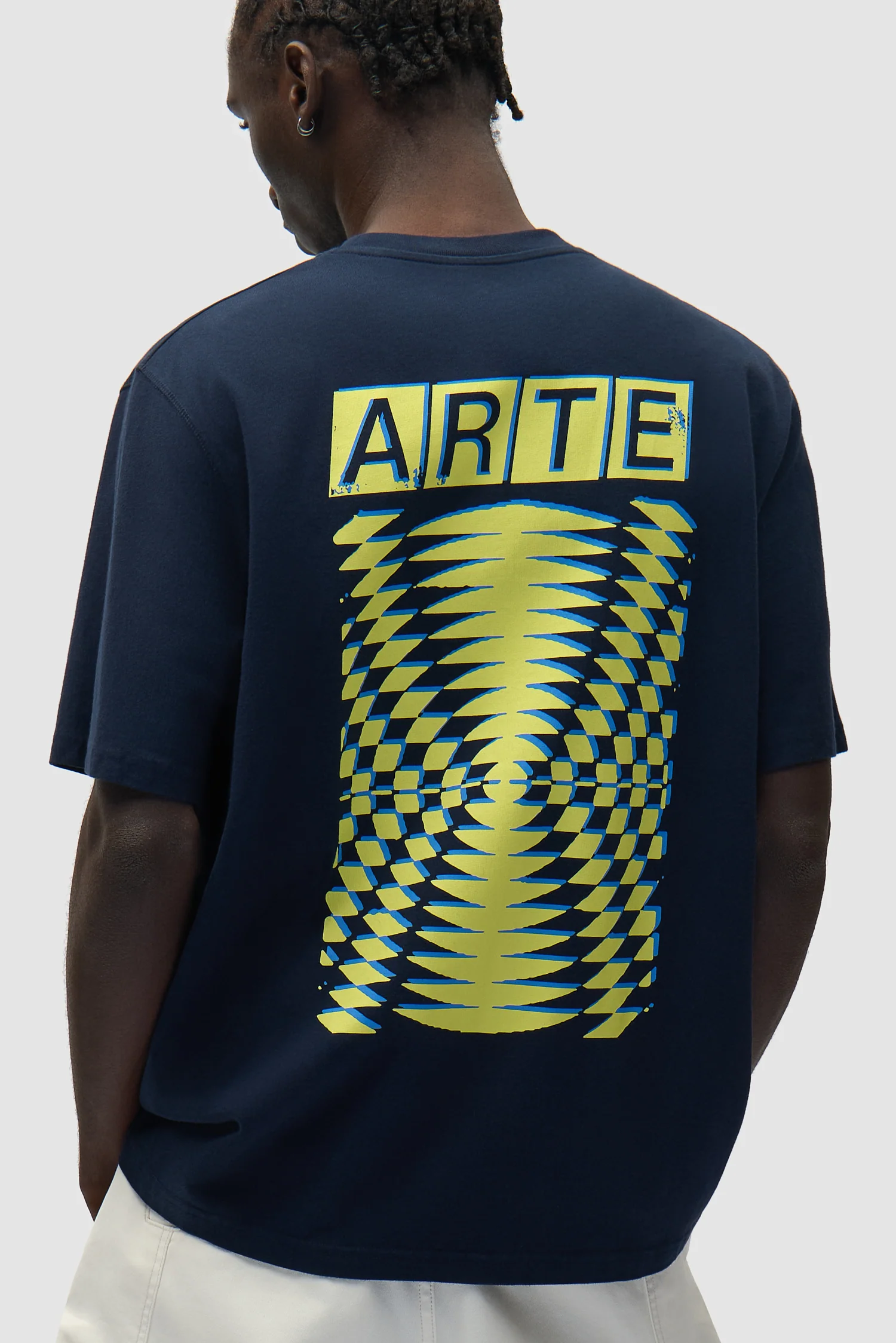 T-shirt à dos imprimé abstrait - Bleu marine - Image 7
