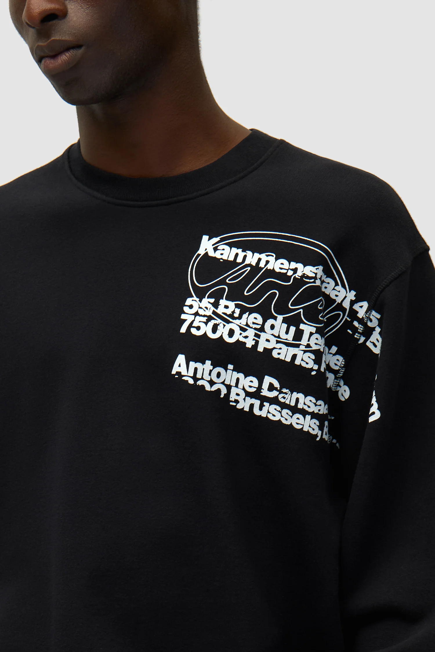 T-shirt à col rond - Noir - Image 8