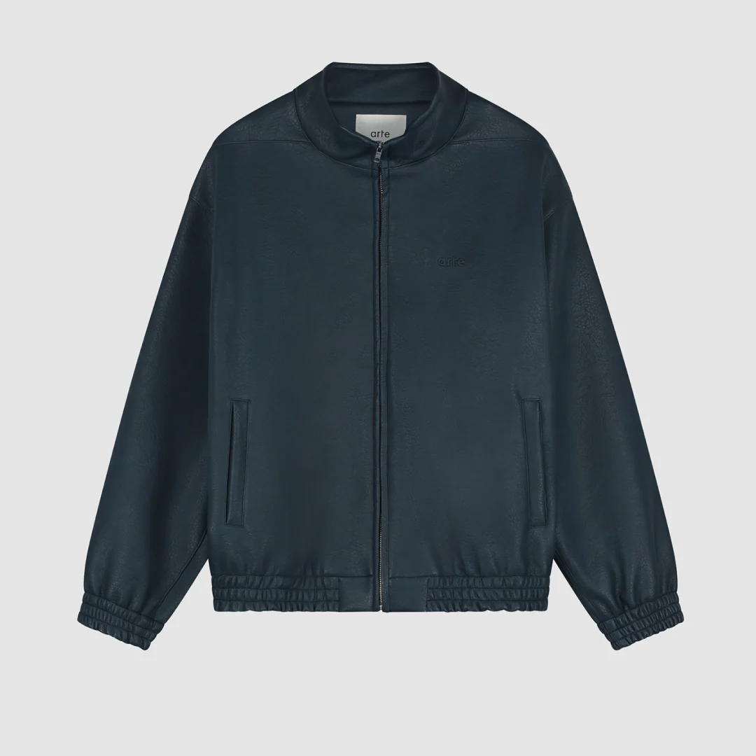 Veste en simili cuir Arte pour adidas - Bleu marine