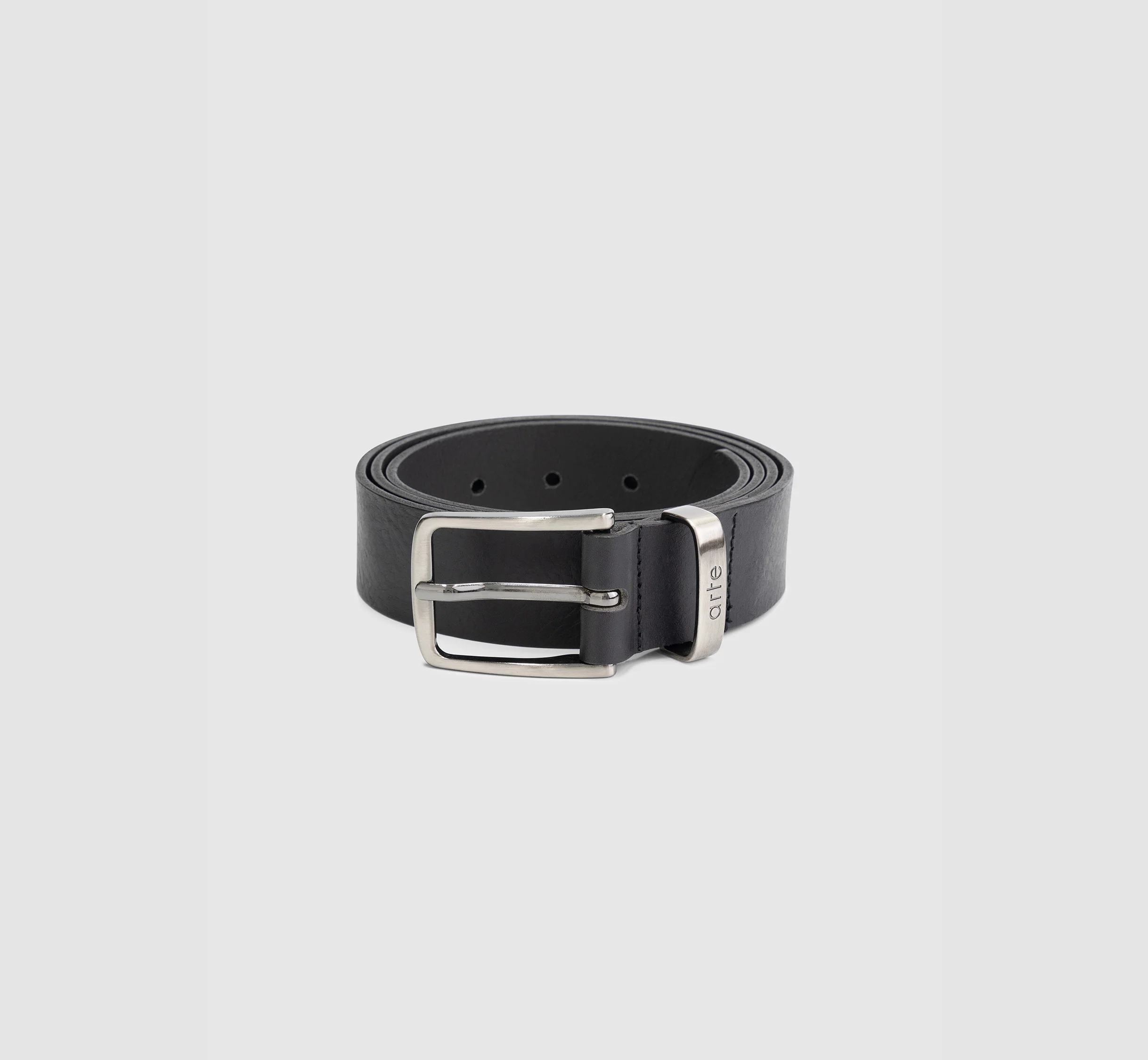 Ceinture logo en aulne - Noir