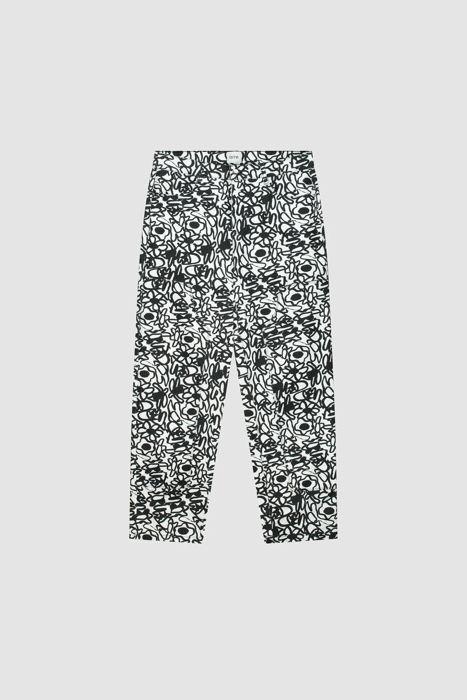 Pantalon Allover Flowers - Noir/Blanc - Image 9
