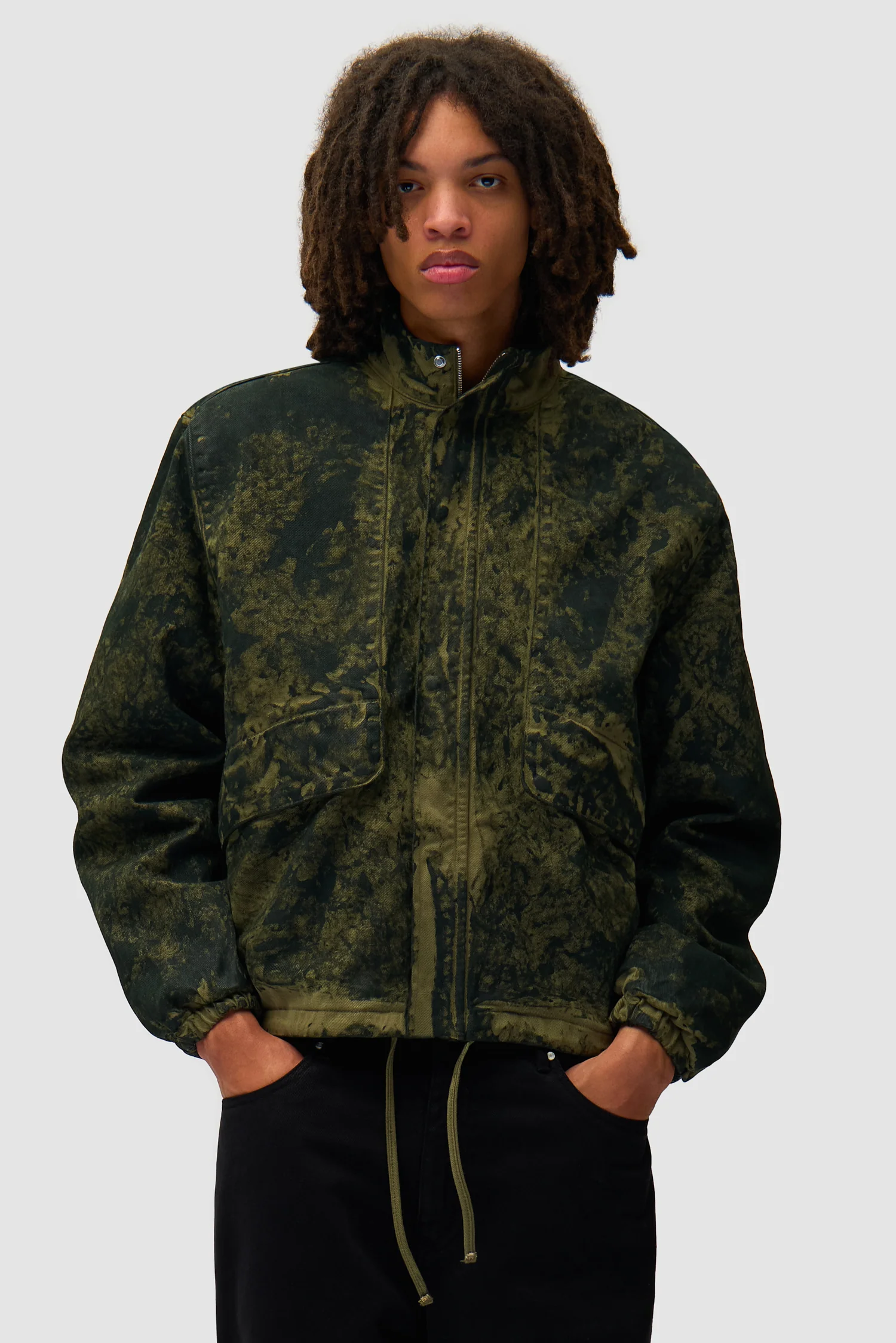 Blouson peinture à l'ancienne - Vert - Image 2