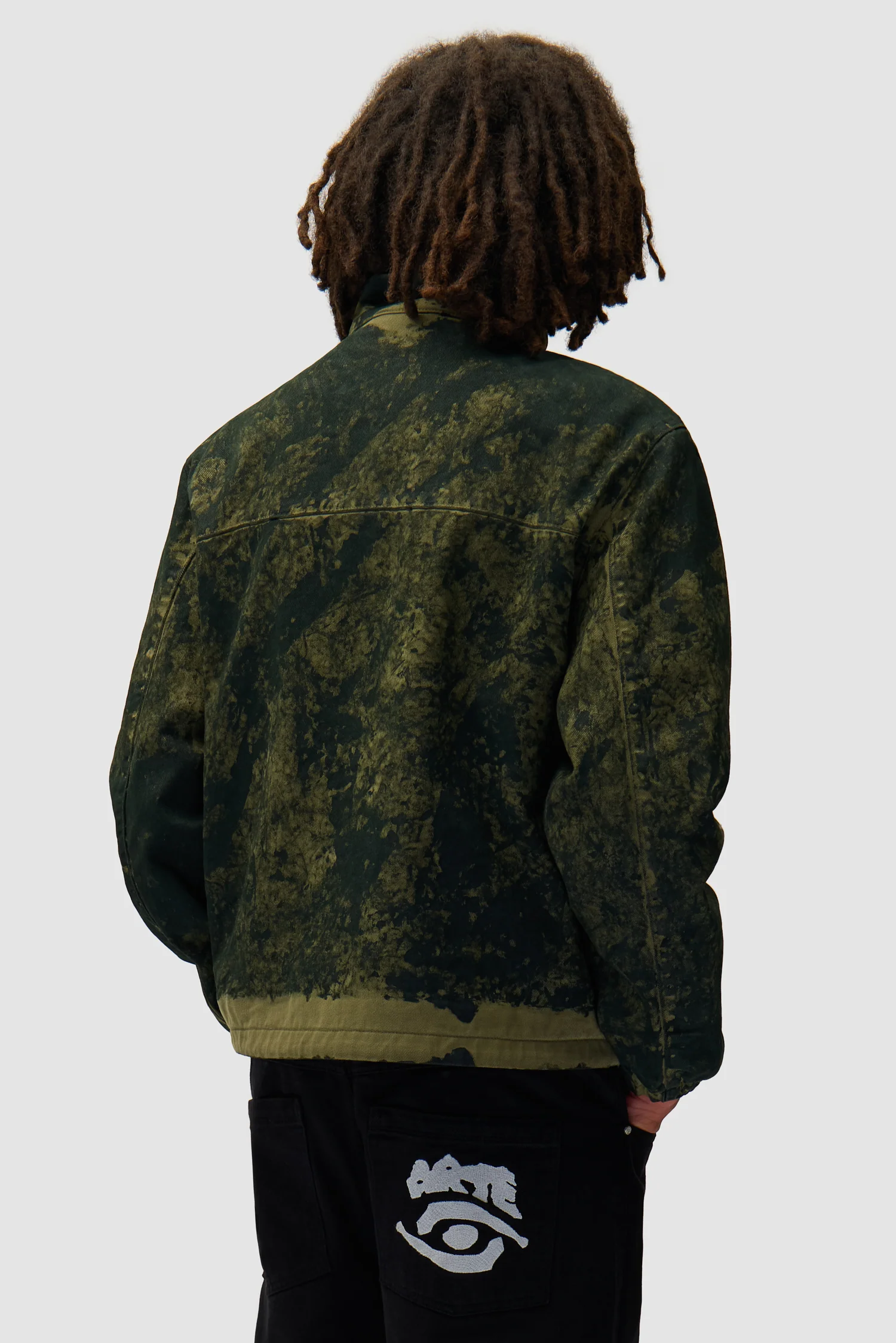 Blouson peinture à l'ancienne - Vert - Image 3