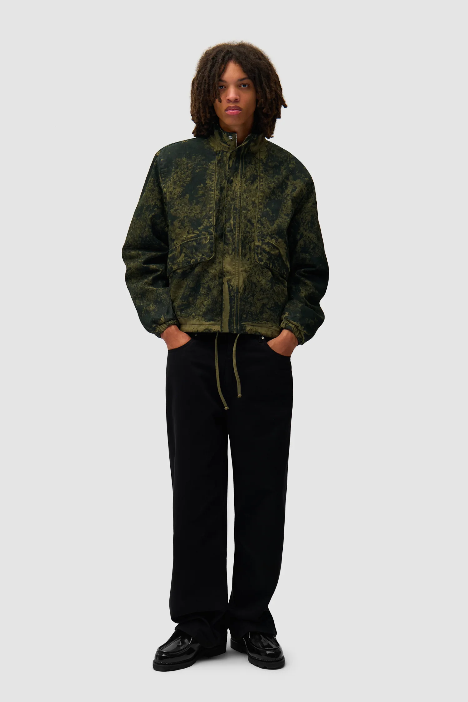 Blouson peinture à l'ancienne - Vert - Image 4