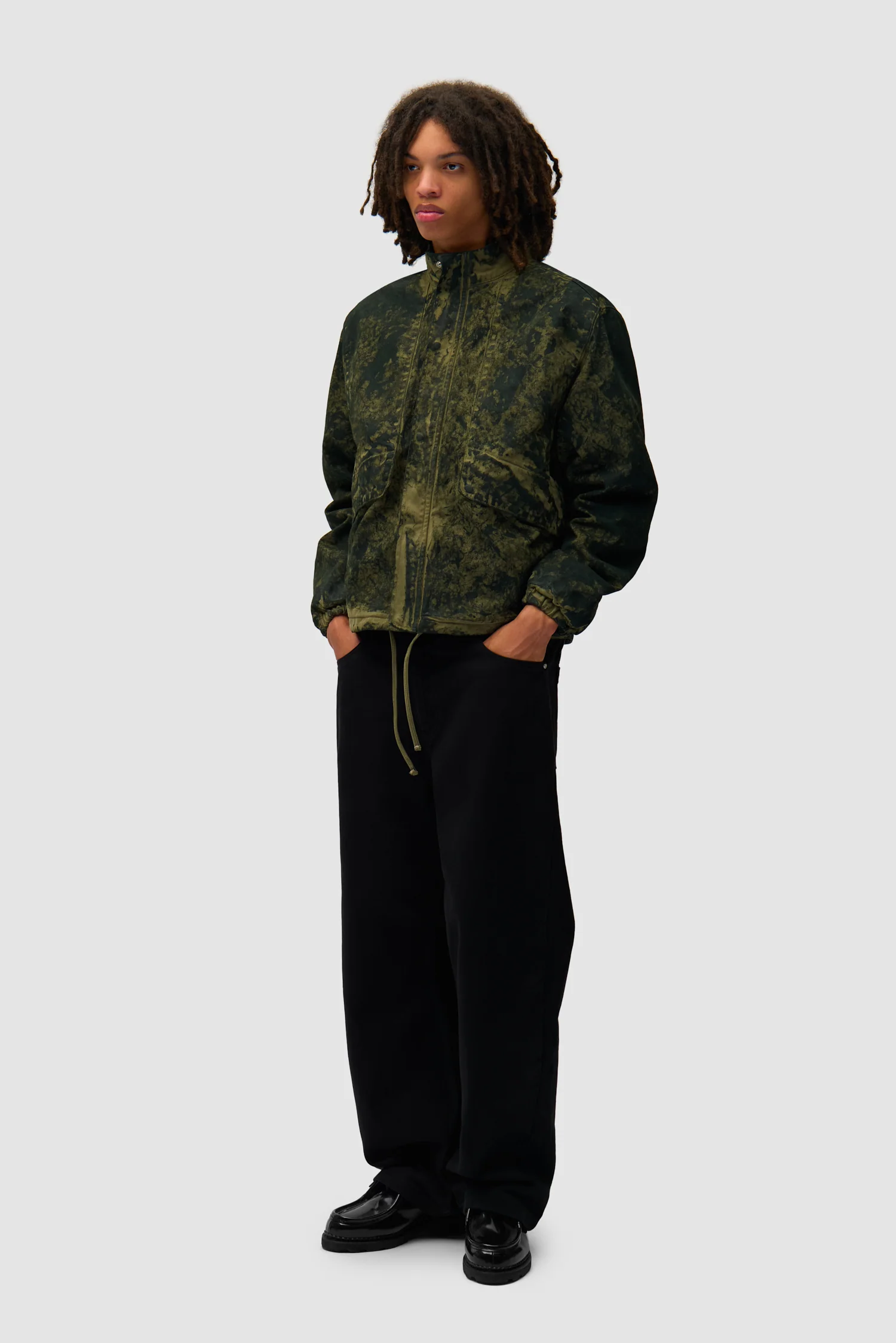 Blouson peinture à l'ancienne - Vert - Image 5