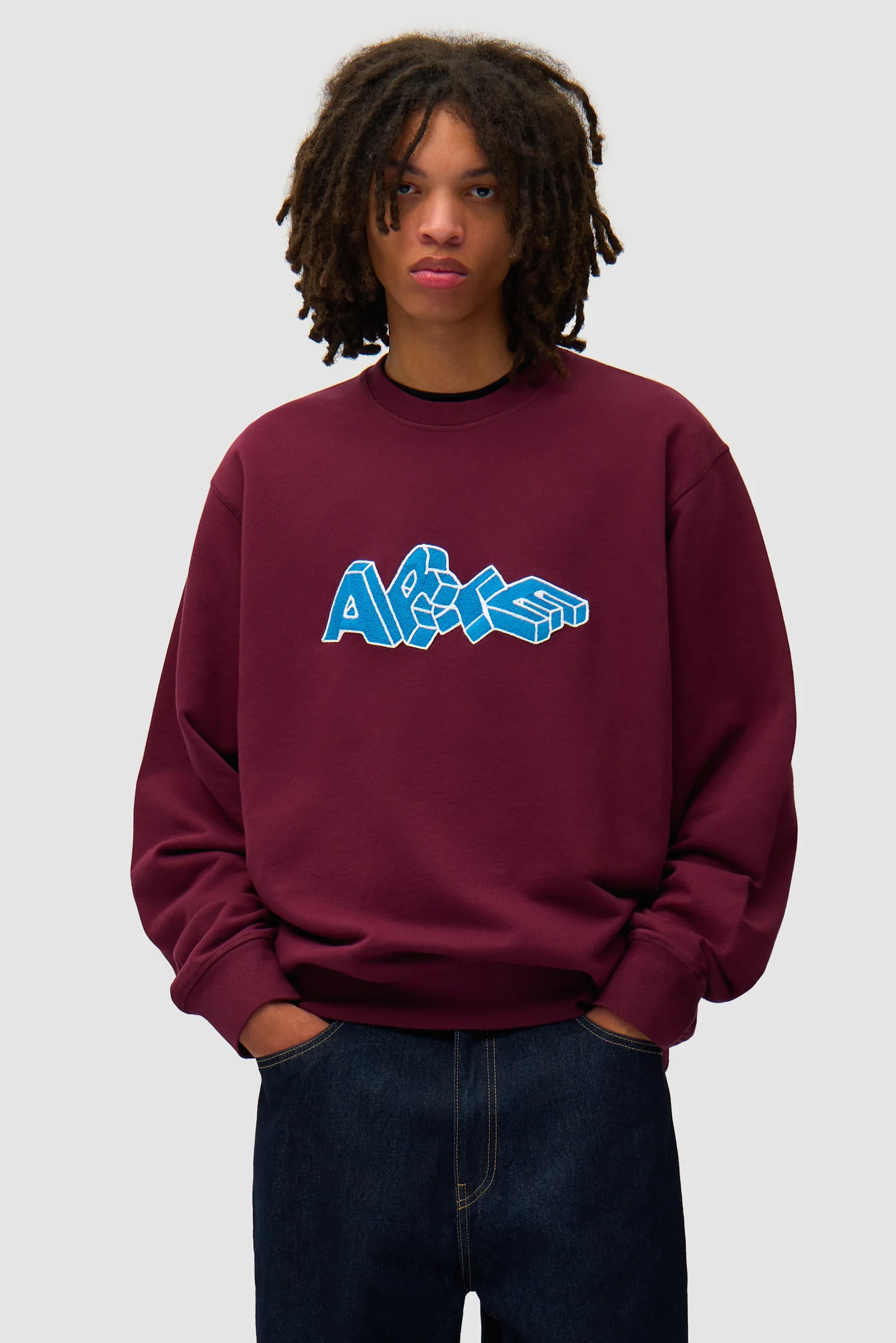 Arte Blocks Crewneck - Bordeaux - Image 2