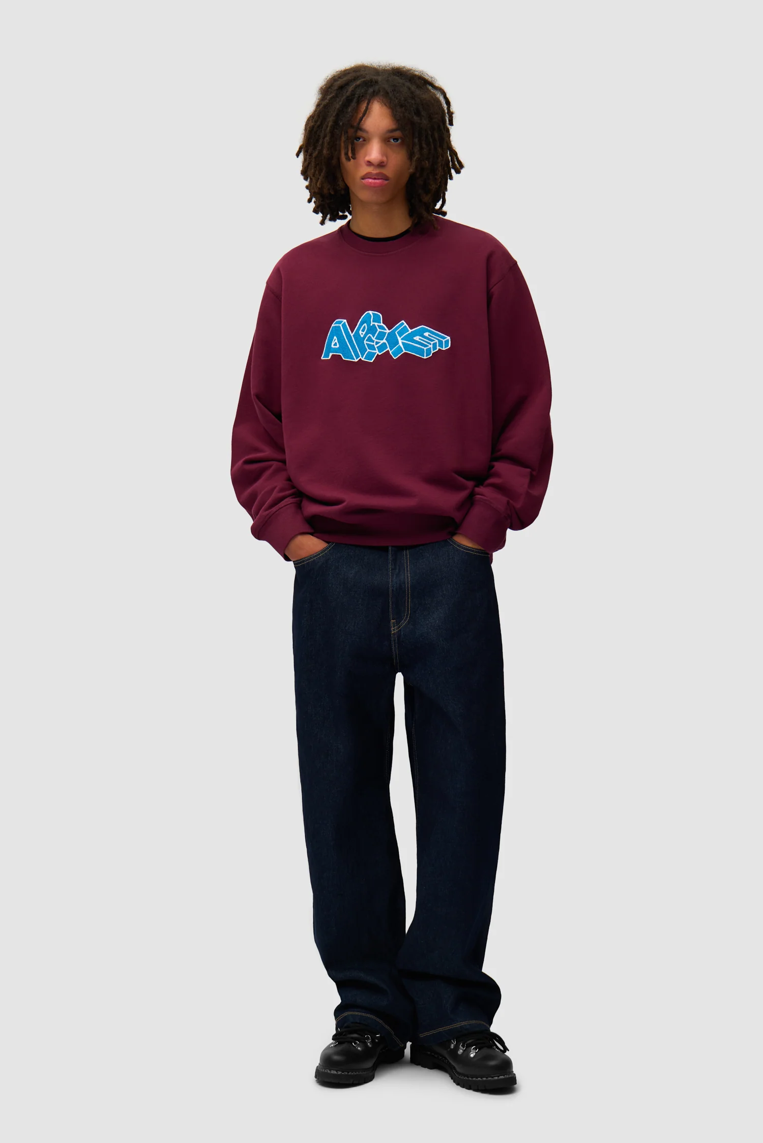 Arte Blocks Crewneck - Bordeaux - Image 4