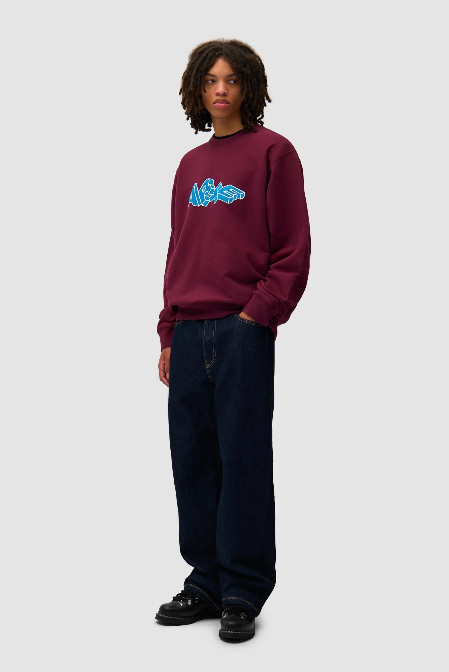 Arte Blocks Crewneck - Bordeaux - Image 5