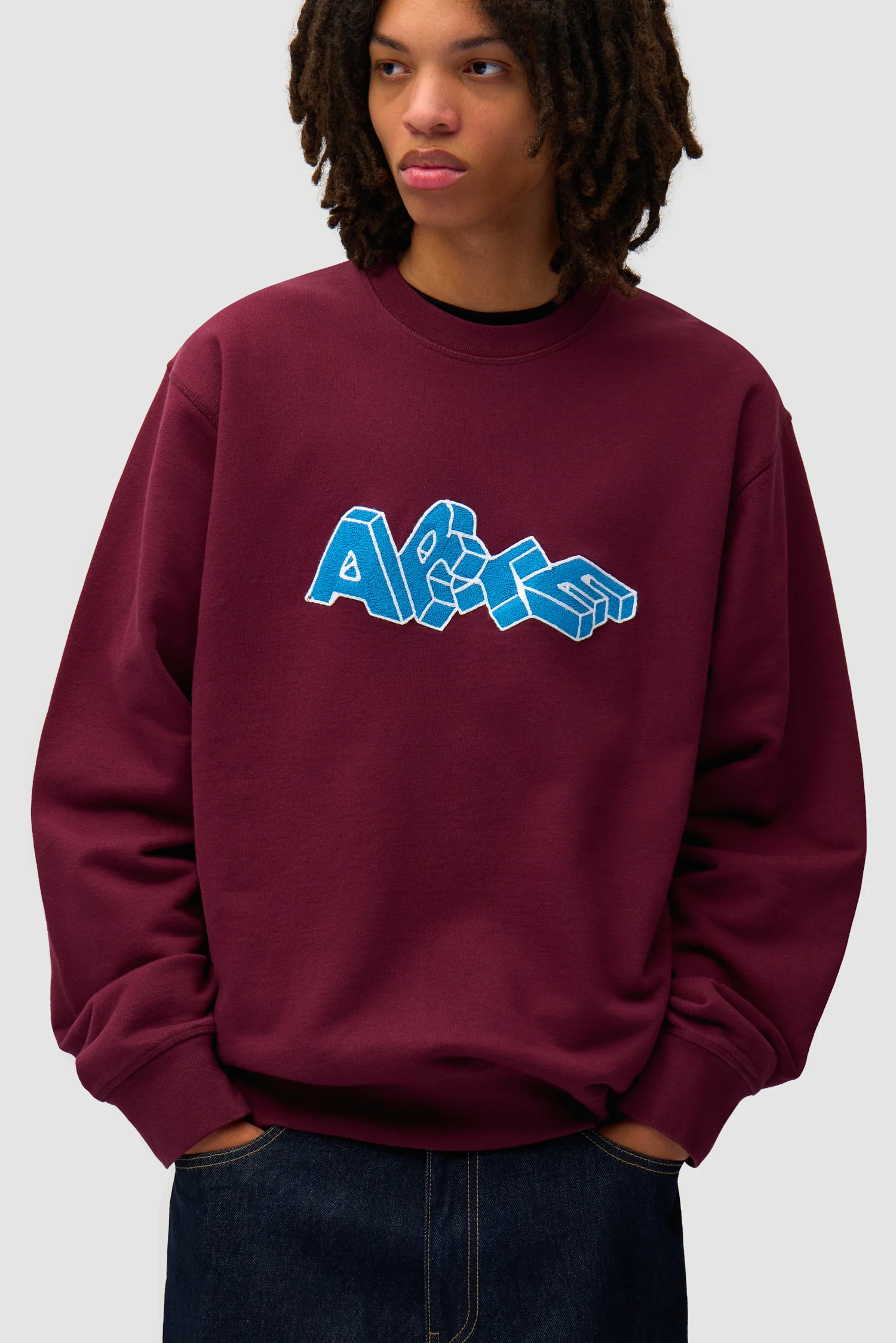 Arte Blocks Crewneck - Bordeaux - Image 7