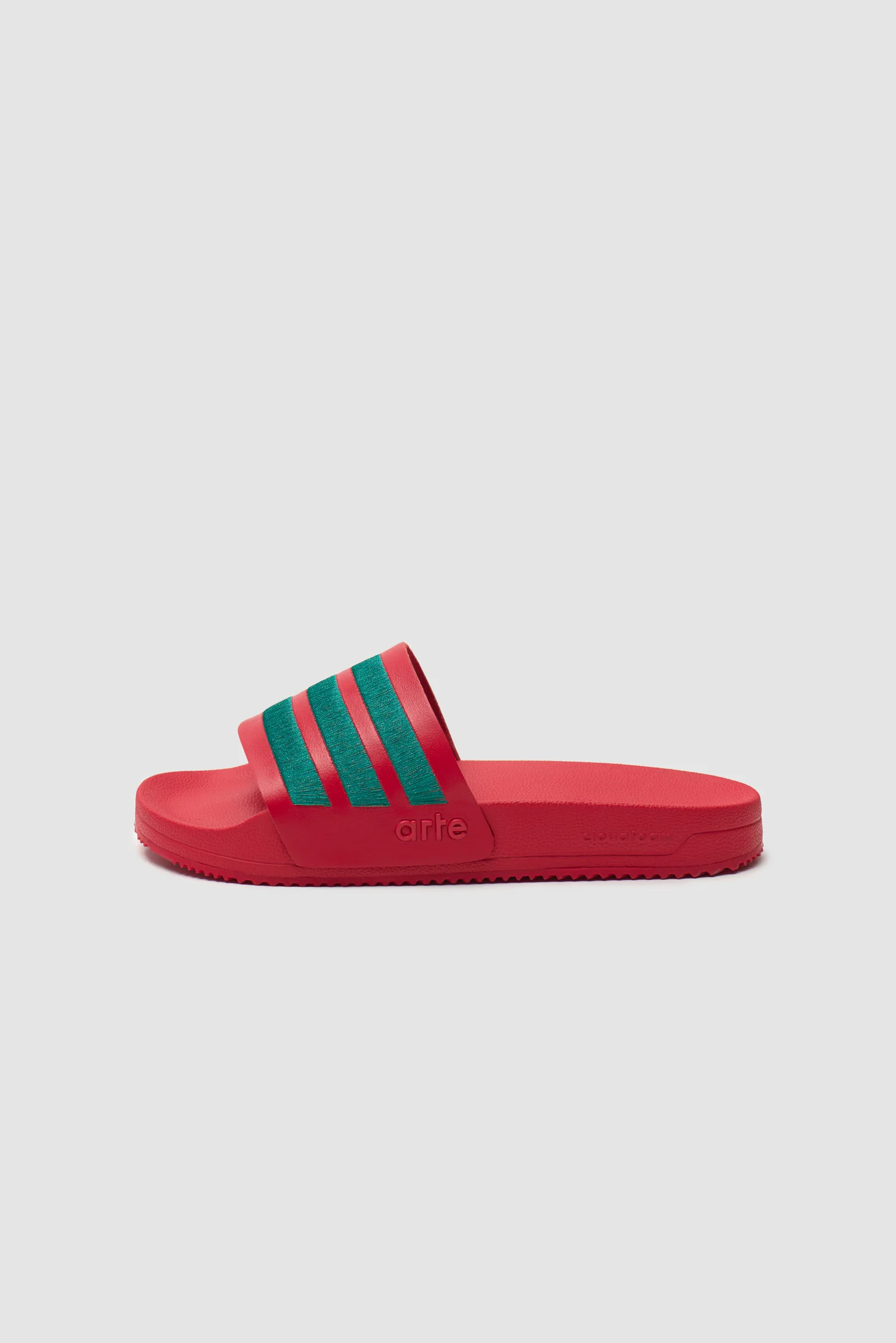 Arte pour adidas Adilette - Better Scarlet/Collegiate Green - Image 3