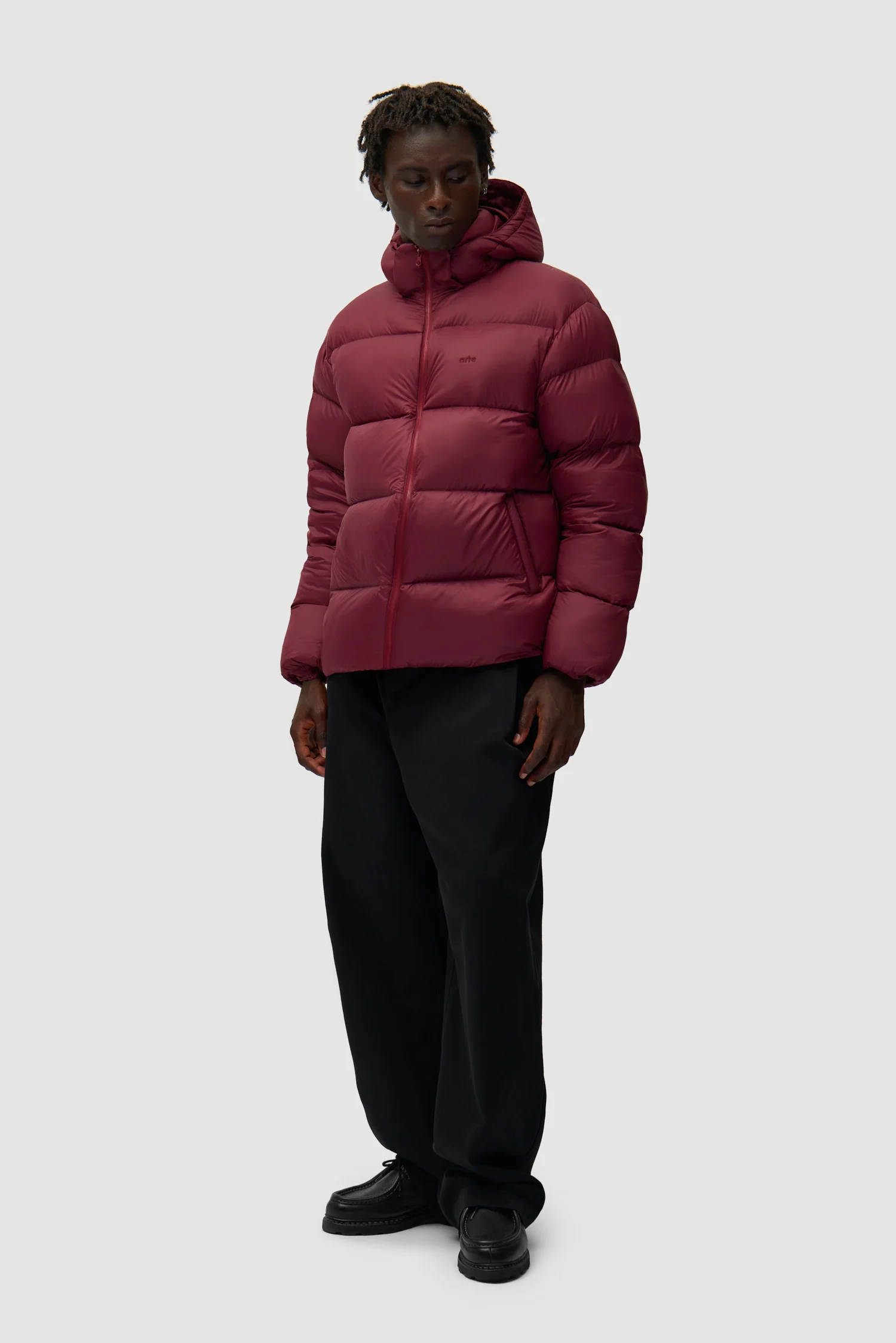 Arte Puffer Jacket - Bordeaux - Image 4