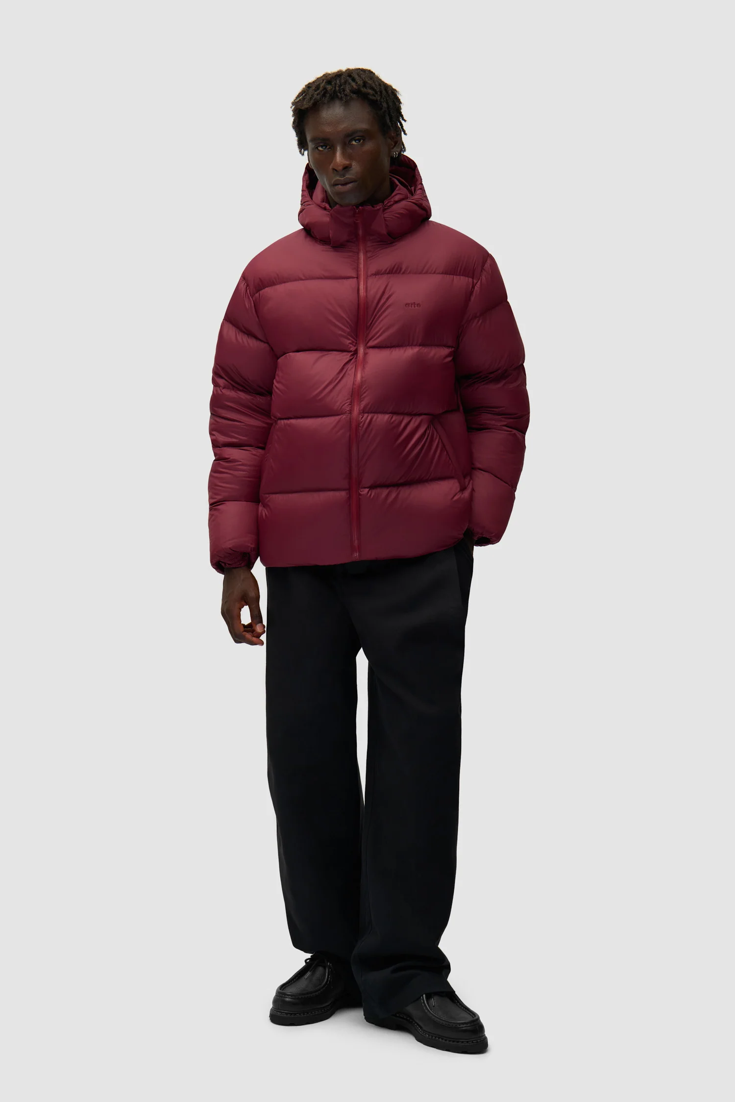 Arte Puffer Jacket - Bordeaux - Image 5