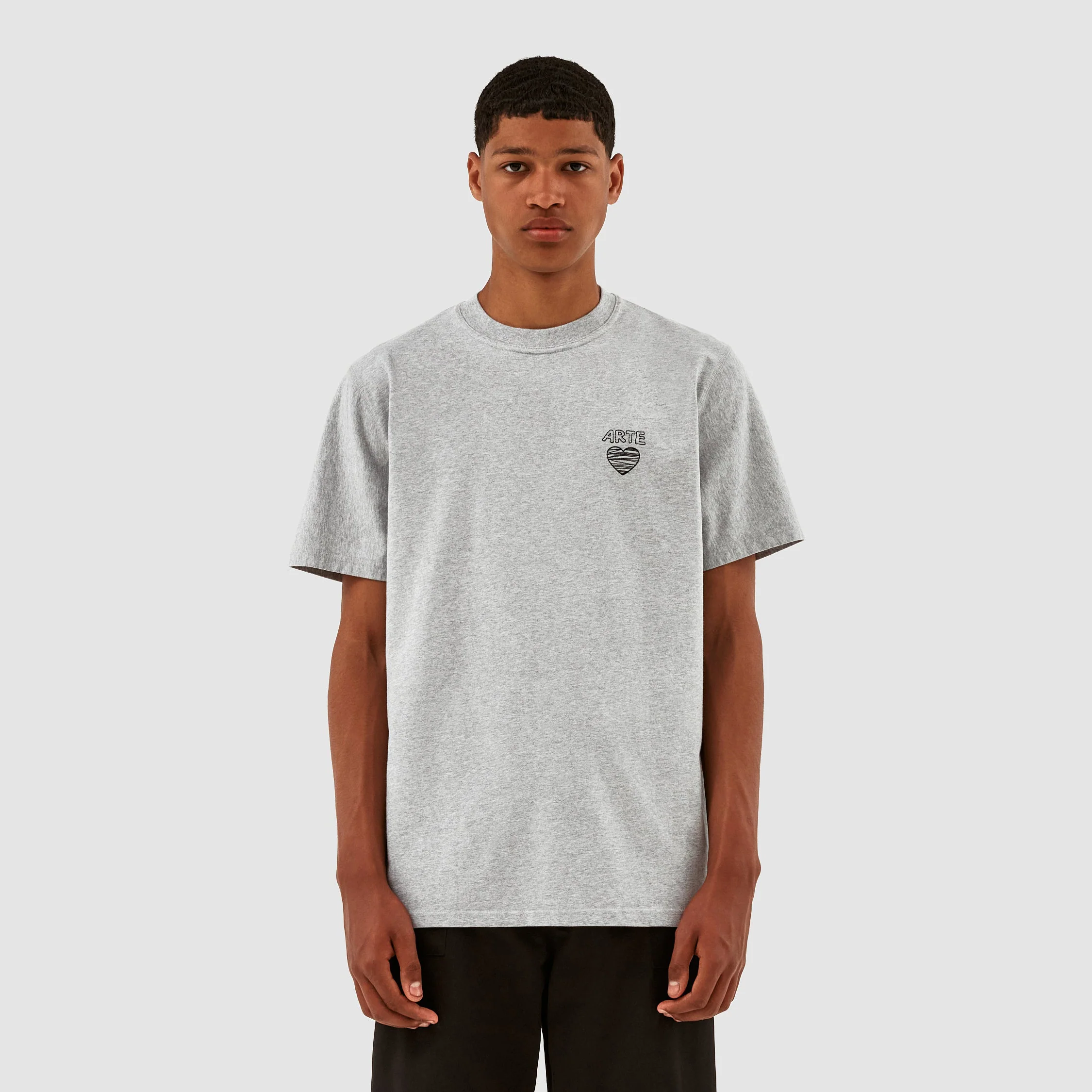 Arte Scribble Heart Logo T-shirt - Gris
