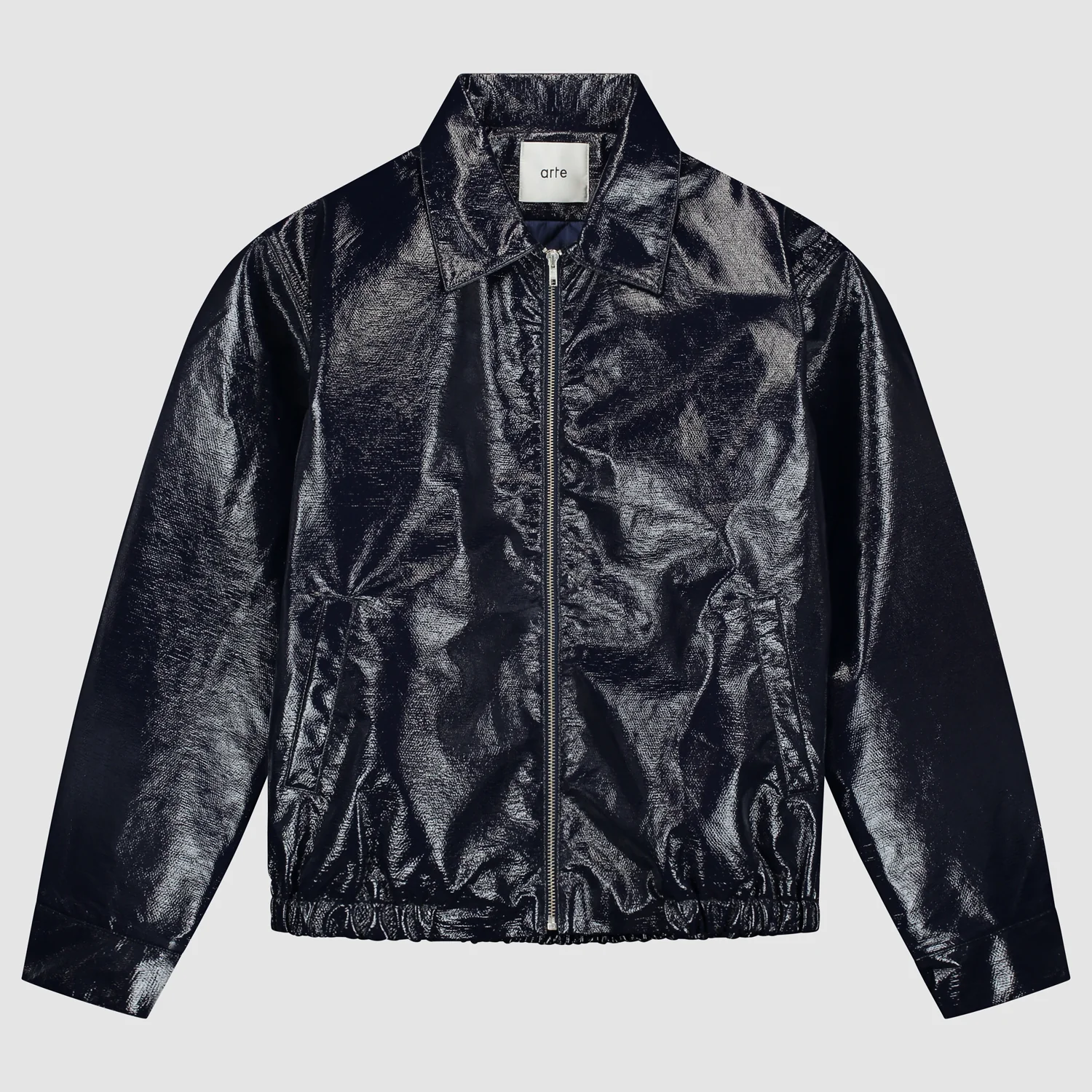 Veste en PU vernie - Marine