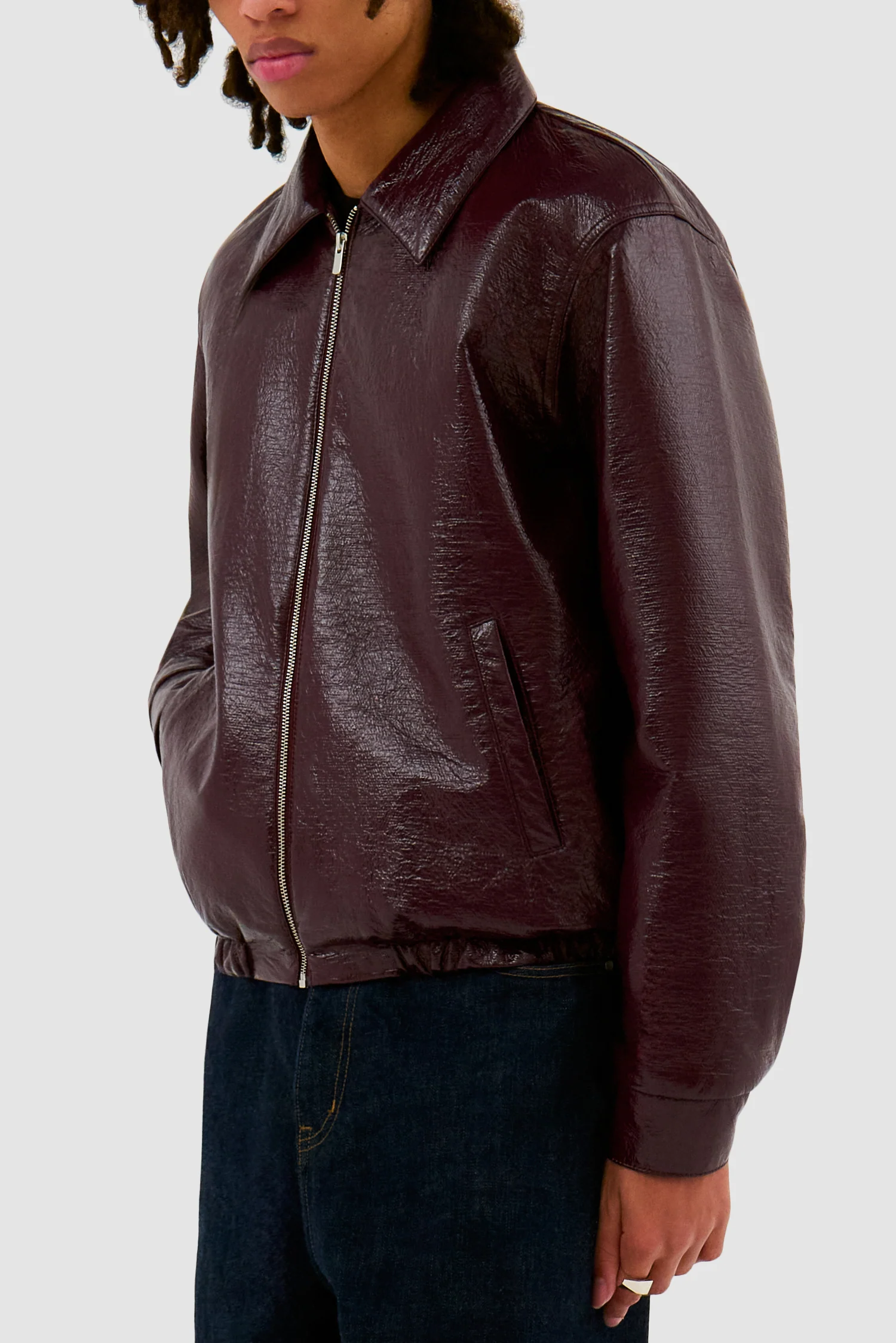 Veste en PU vernie - Rouge - Image 7