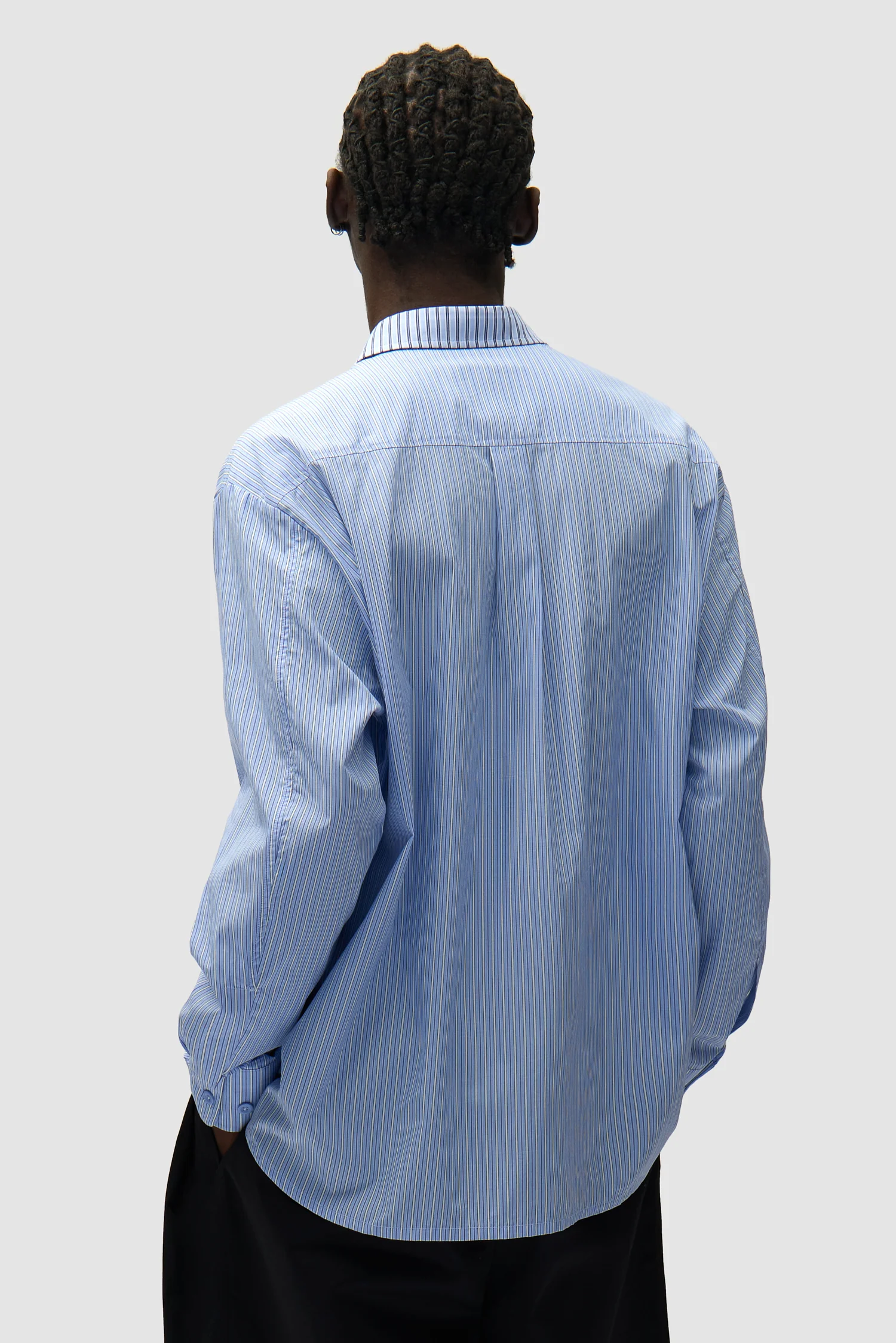 Chemise longue asymétrique - Rayée - Image 3