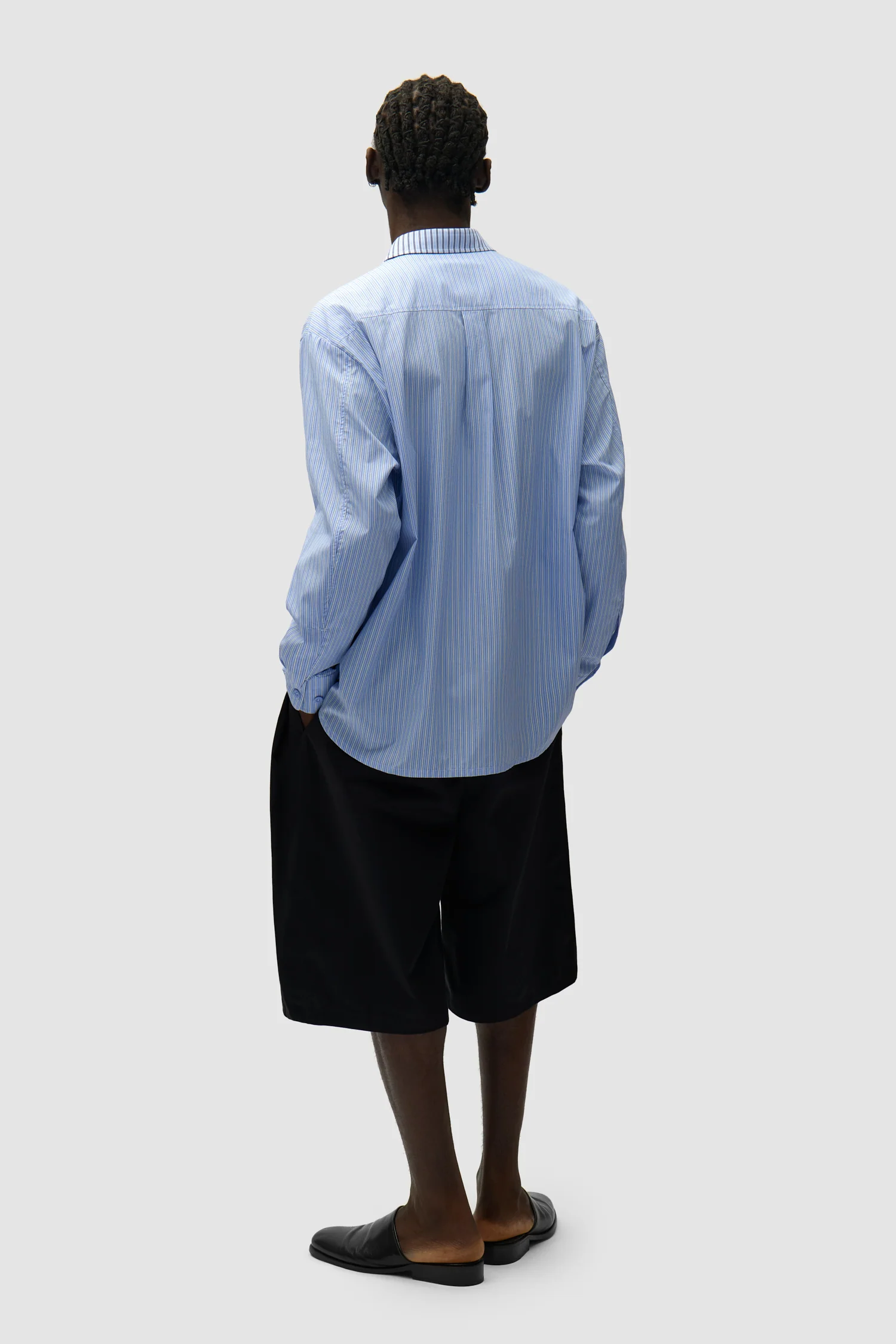 Chemise longue asymétrique - Rayée - Image 6