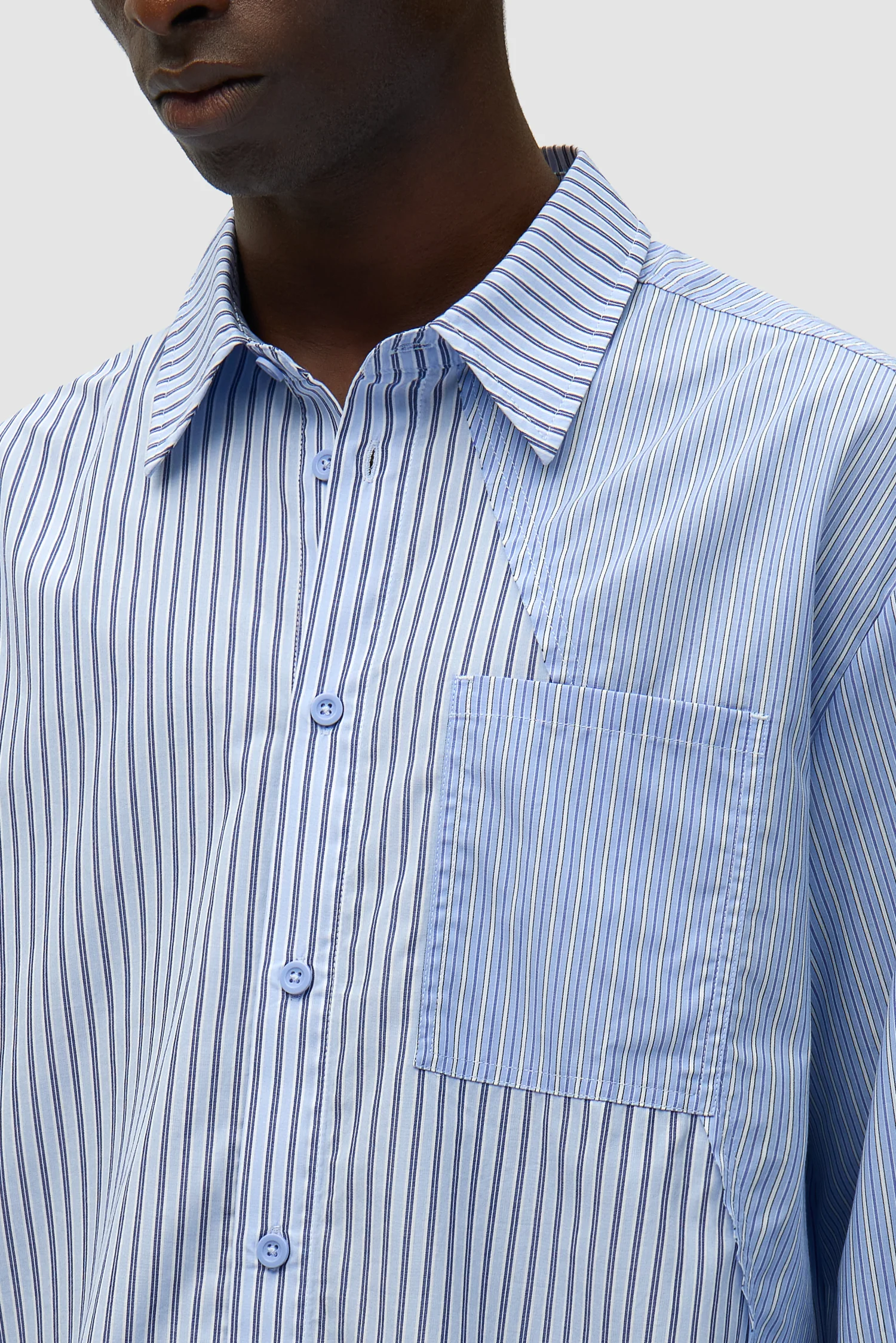 Chemise longue asymétrique - Rayée - Image 8