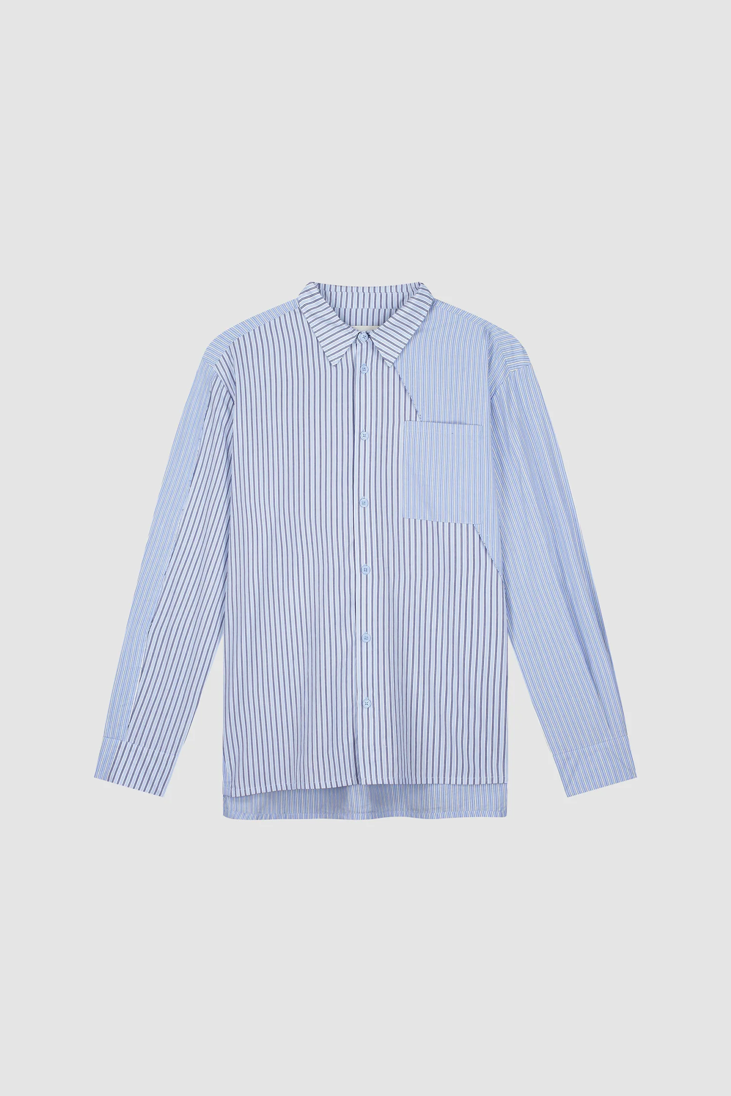 Chemise longue asymétrique - Rayée - Image 9