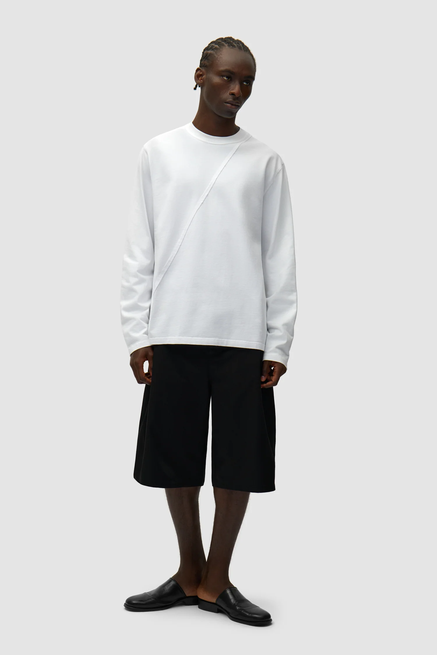 T-shirt à manches longues avec logo cercle dans le dos - Blanc - Image 4