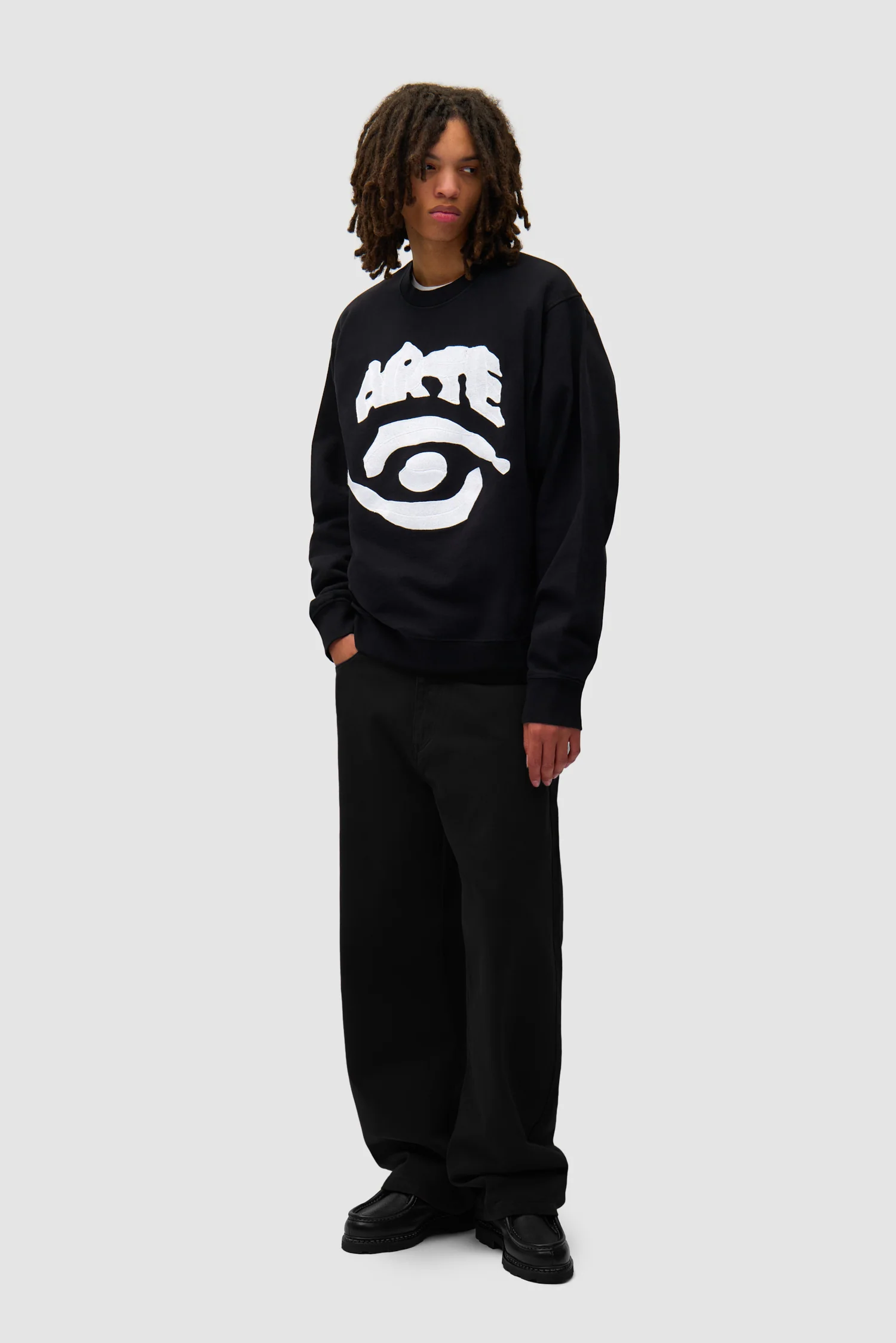 Pantalon graphique à poche arrière - Noir - Image 6
