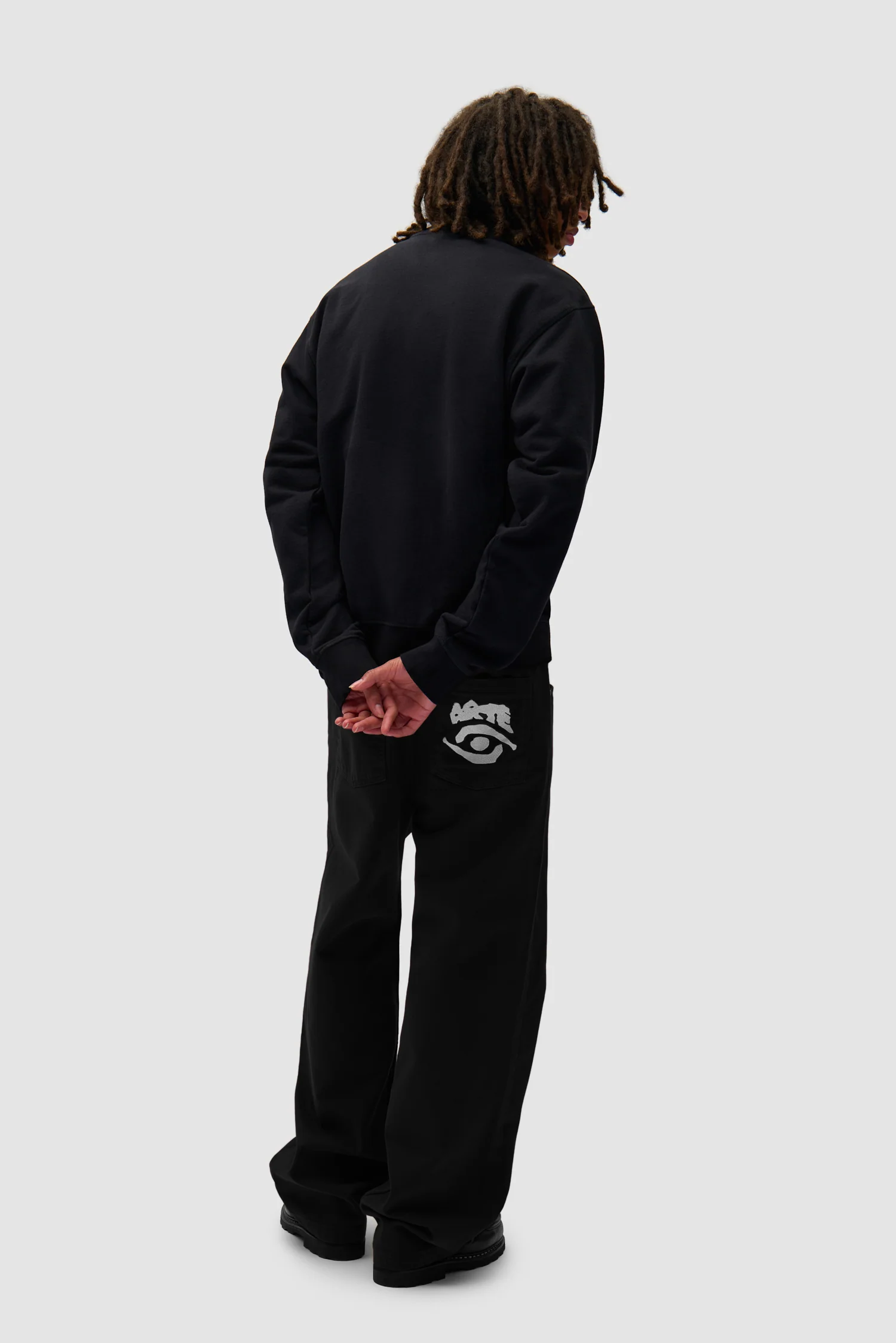 Pantalon graphique à poche arrière - Noir - Image 7