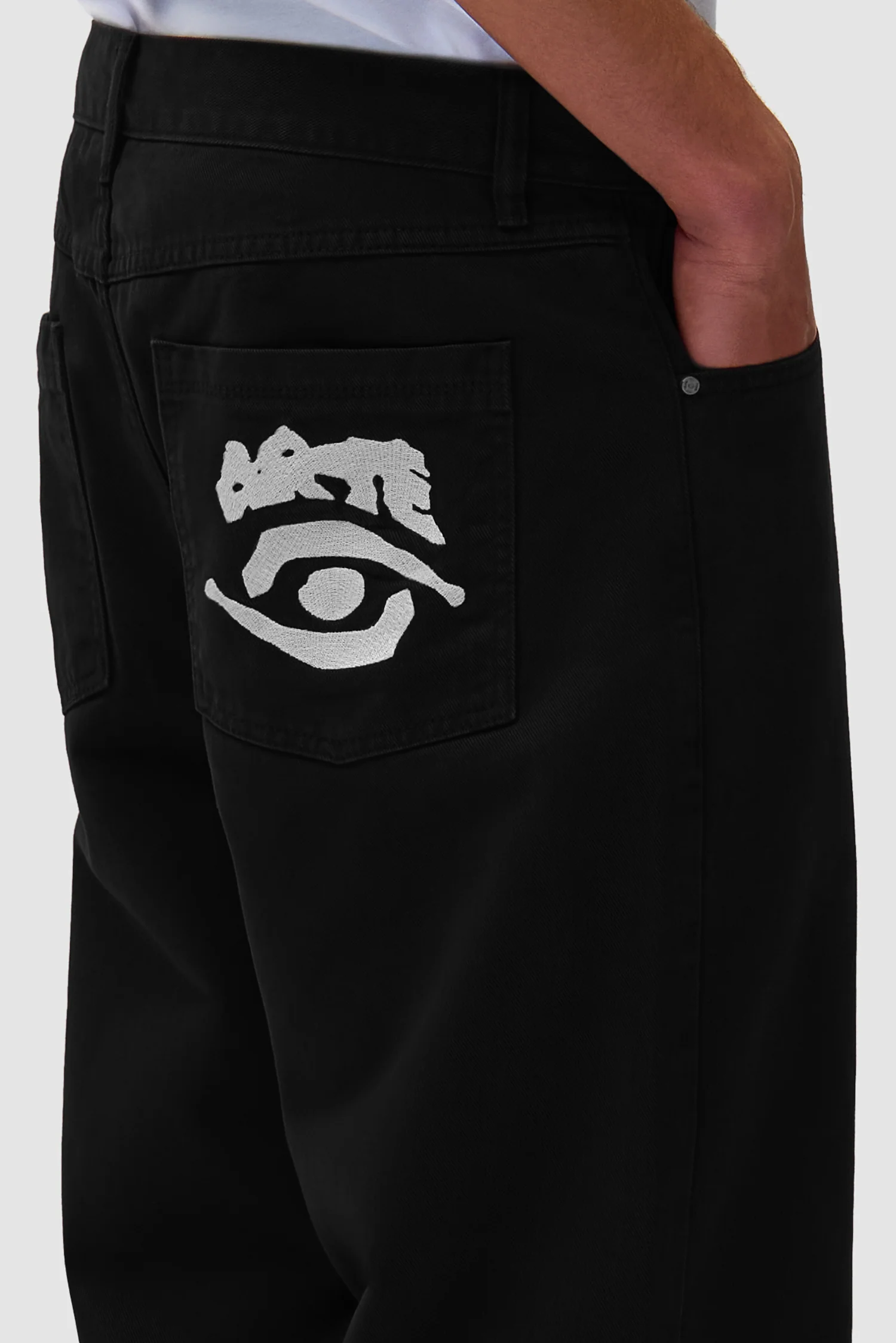 Pantalon graphique à poche arrière - Noir - Image 8