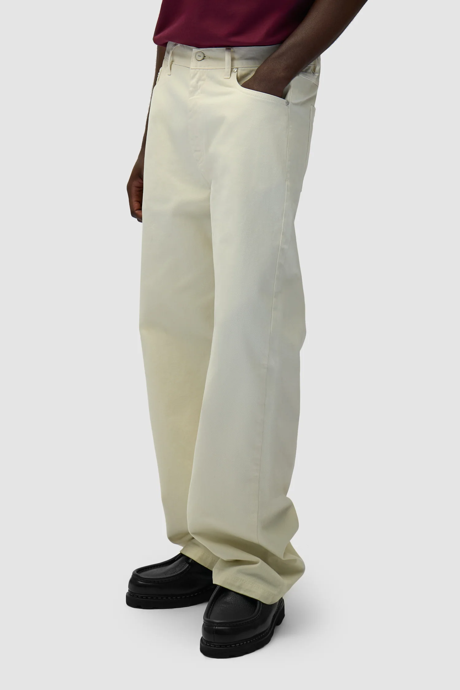 Pantalon graphique à poche arrière - Crème - Image 3