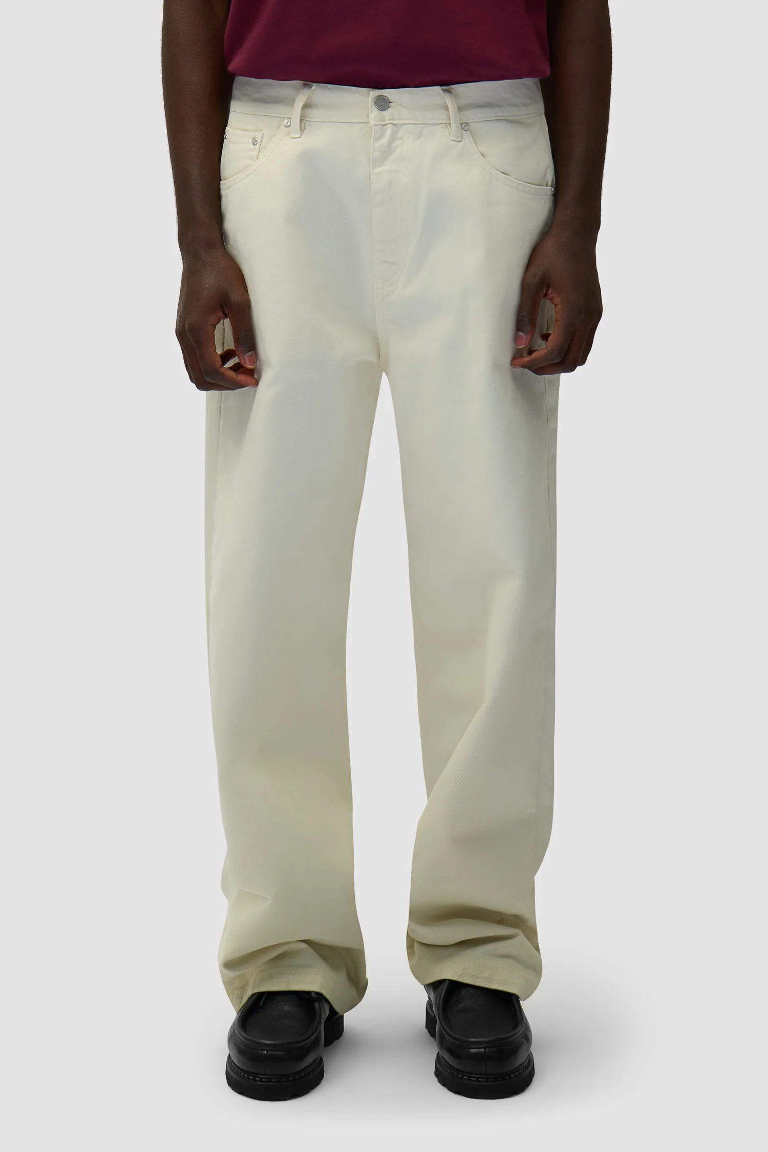 Pantalon graphique à poche arrière - Crème - Image 4