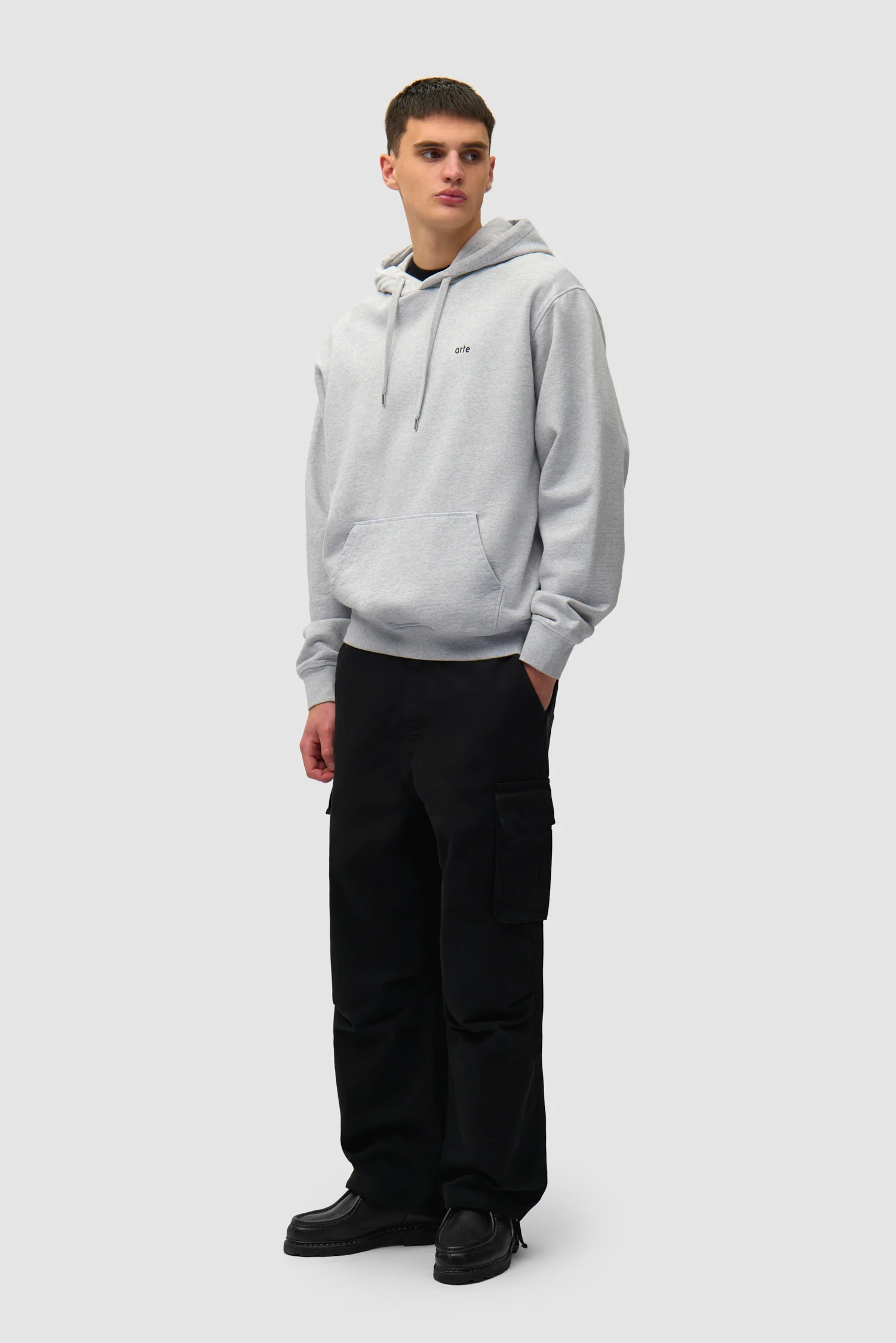 Sweat à capuche avec poster dans le dos - Gris - Image 6
