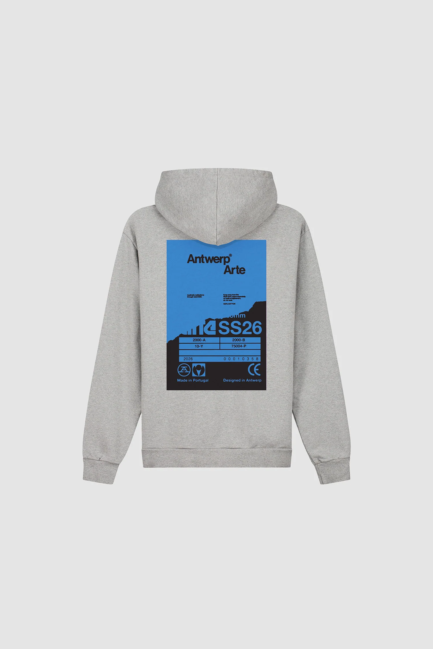 Sweat à capuche avec poster dans le dos - Gris - Image 8