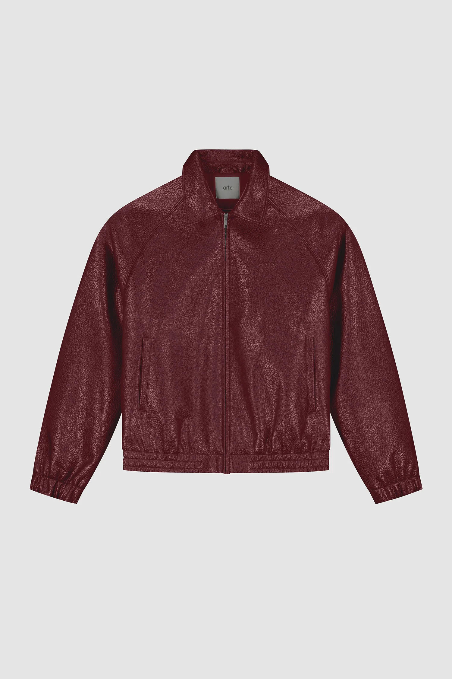 Veste en cuir basique - Bordeaux - Image 8