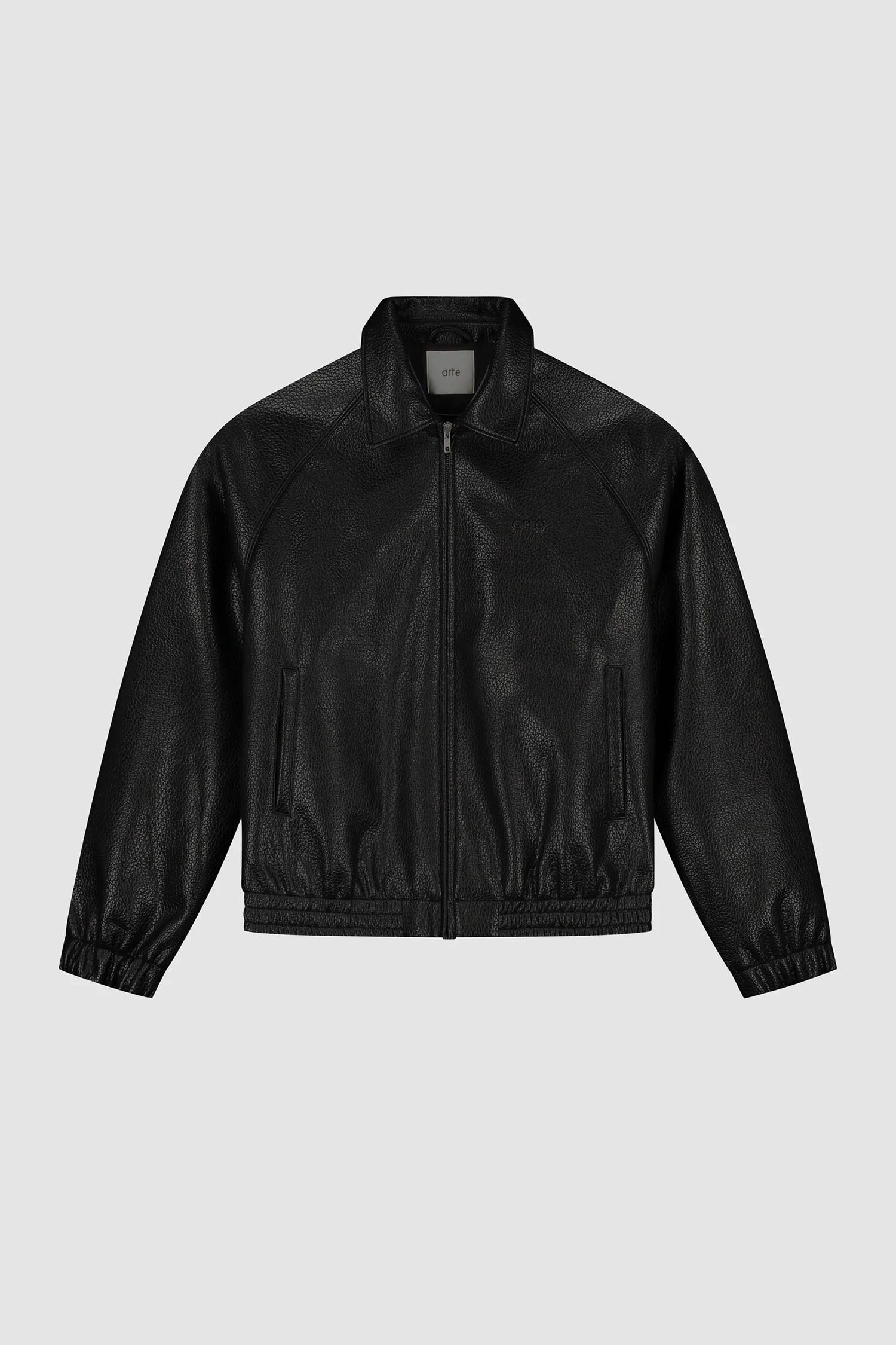 Veste en cuir basique - Noir - Image 8