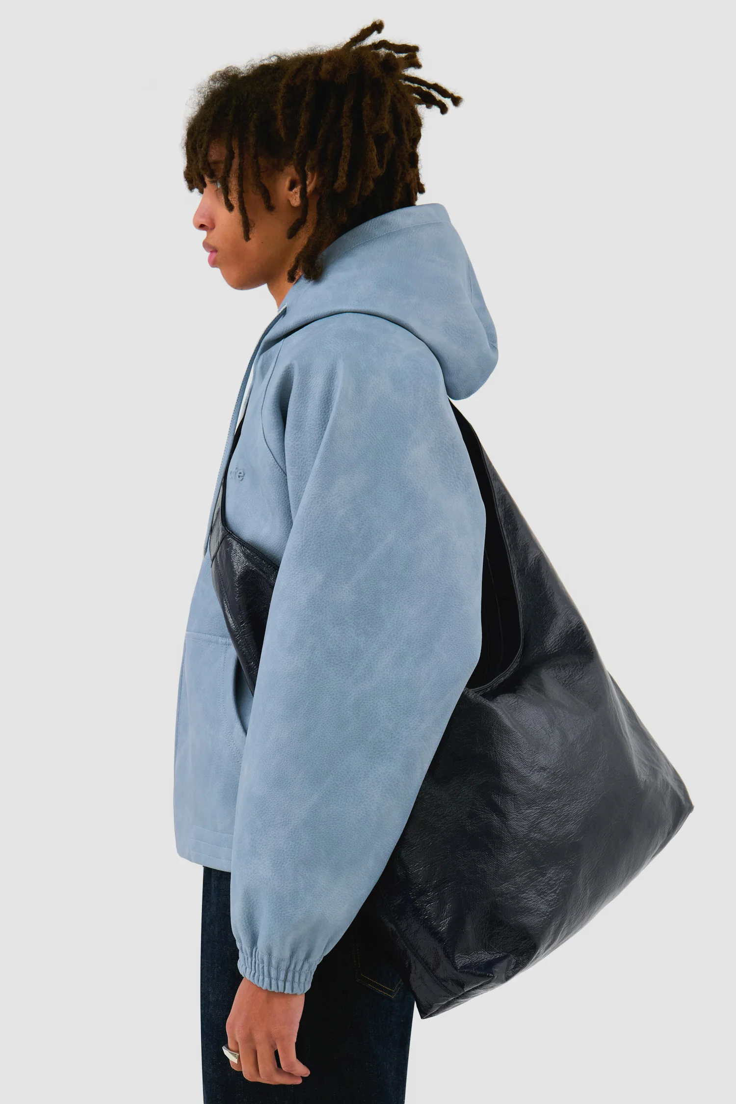 Grand sac brillant - Marine - Image 3