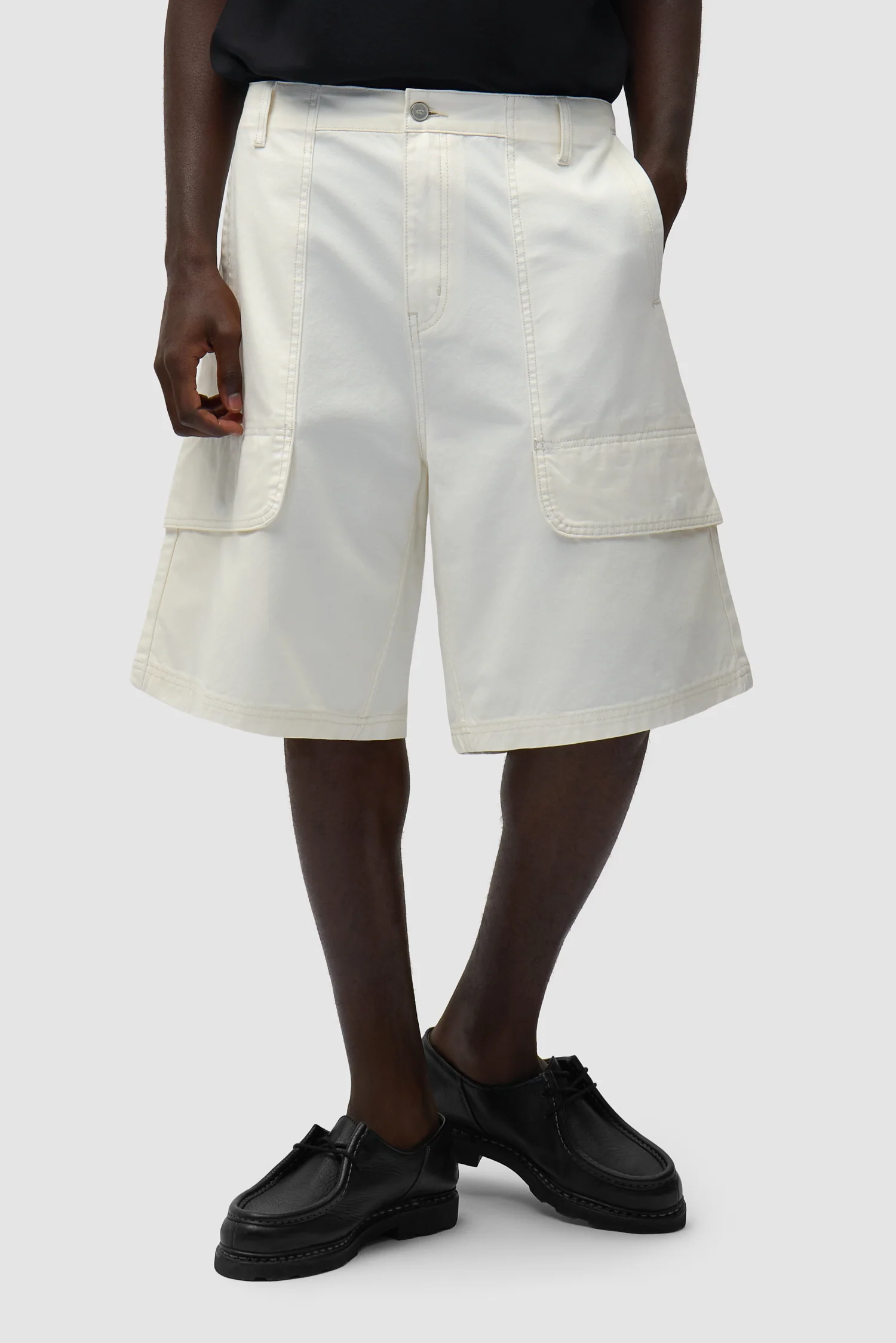 Short cargo en toile - Crème - Image 2